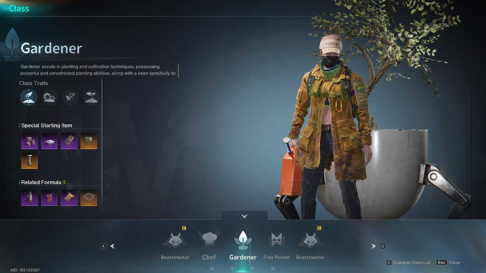 Once Human Gardener class