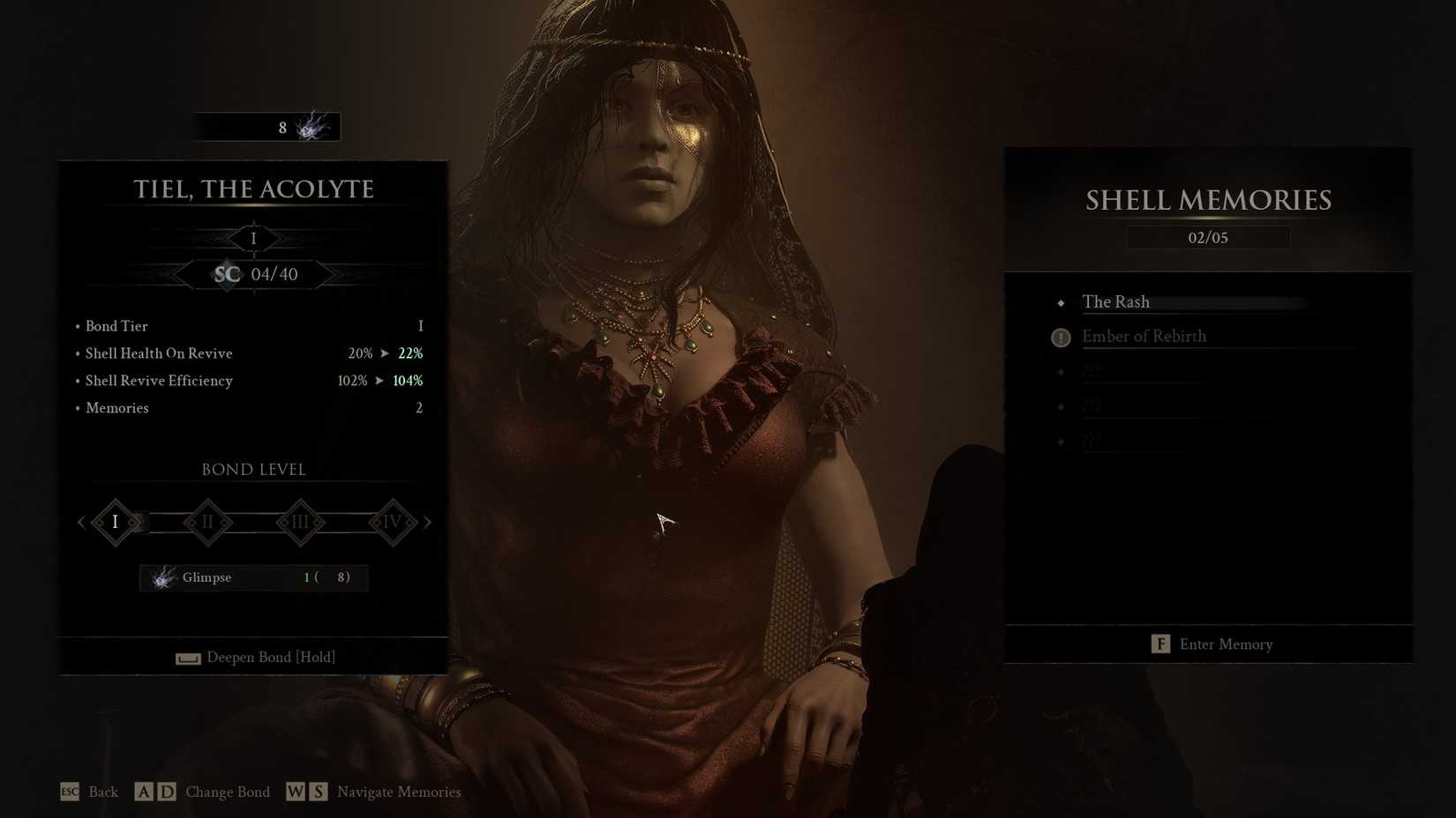 مێنۆی نوێکردنەوەی Mortal Shell 2 Shell Keeper