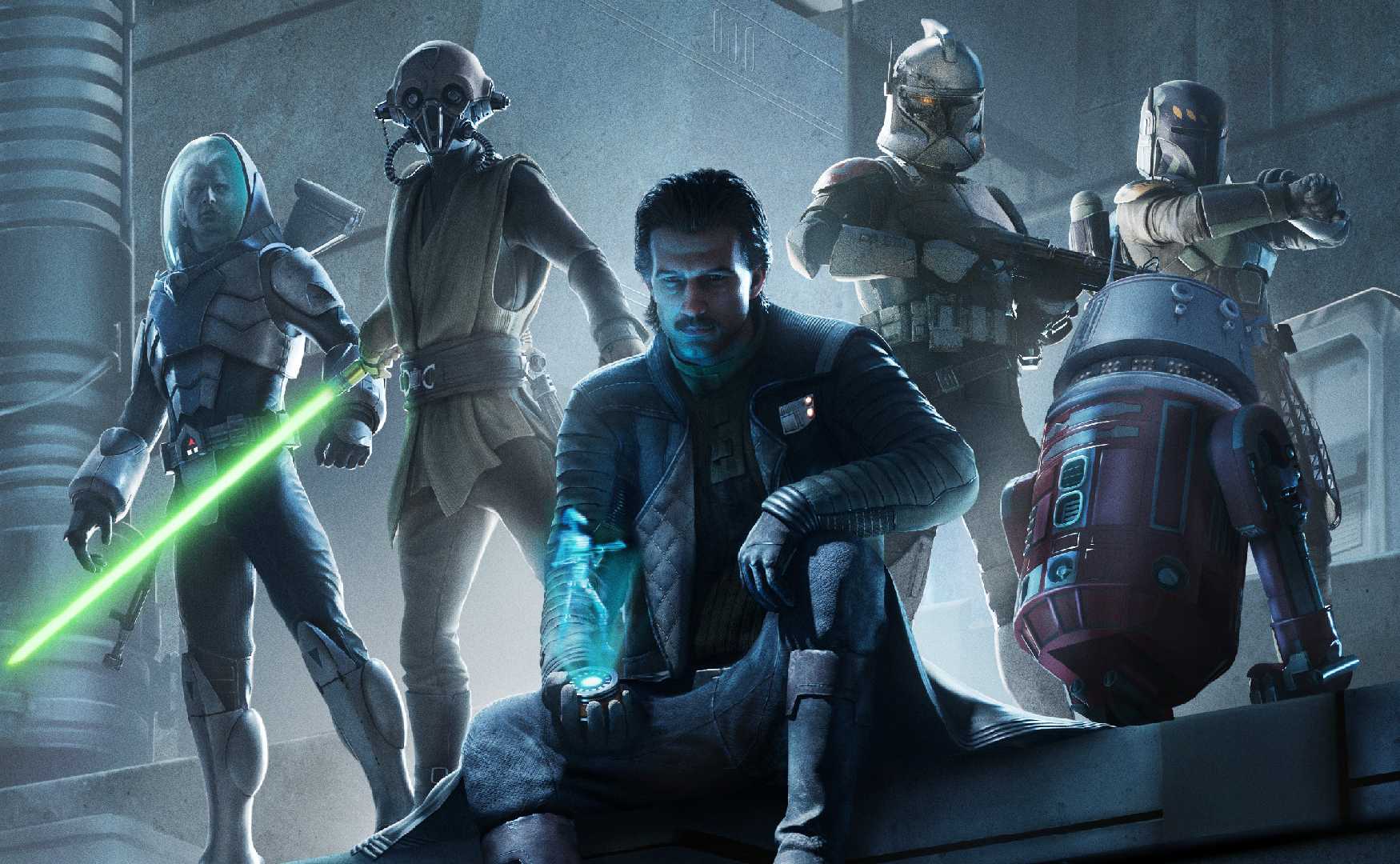Key Art for Star Wars Zero Company Featuring Hawks, Tel-Rea, BR-1, Luco, Cal, and Trick