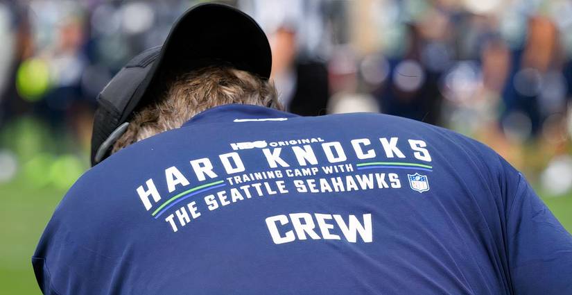 A still from Hard Knocks Training Camp- Seattle Seahawks of a jersey