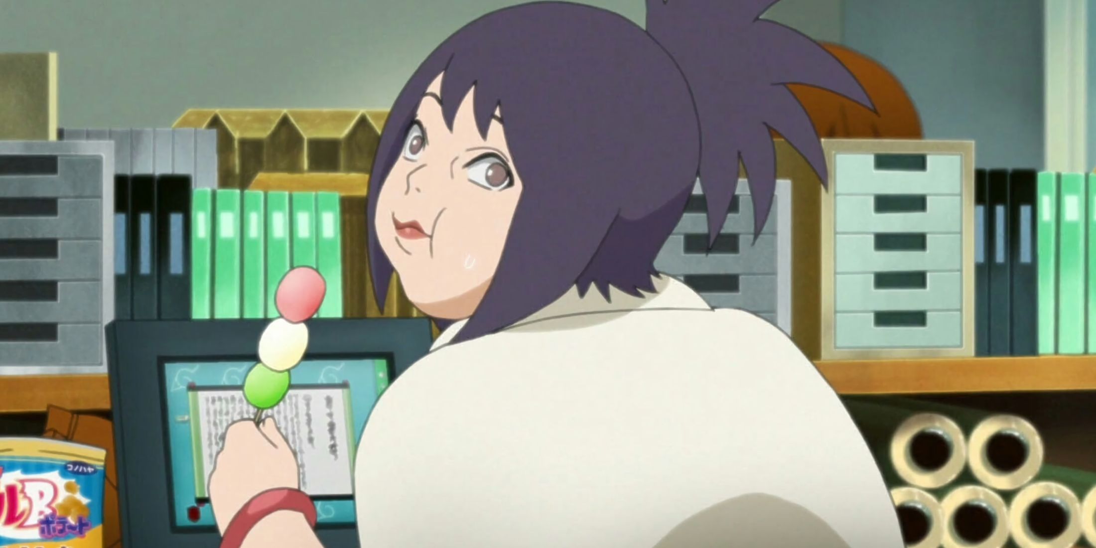 Anko eating snacks