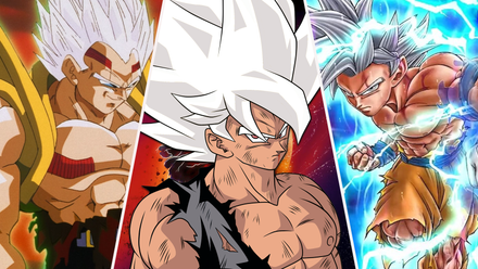 Baby Vegeta, SSJ Goku, and PUI Goku