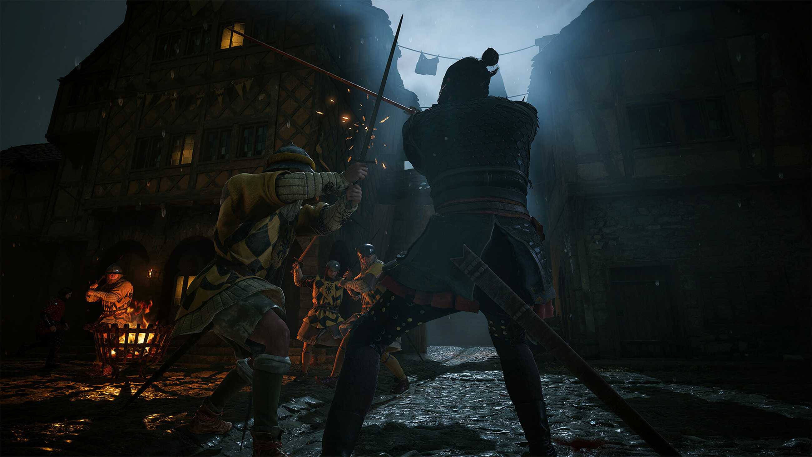 Coen fighting a soldier with a sword in The Blood of Dawnwalker