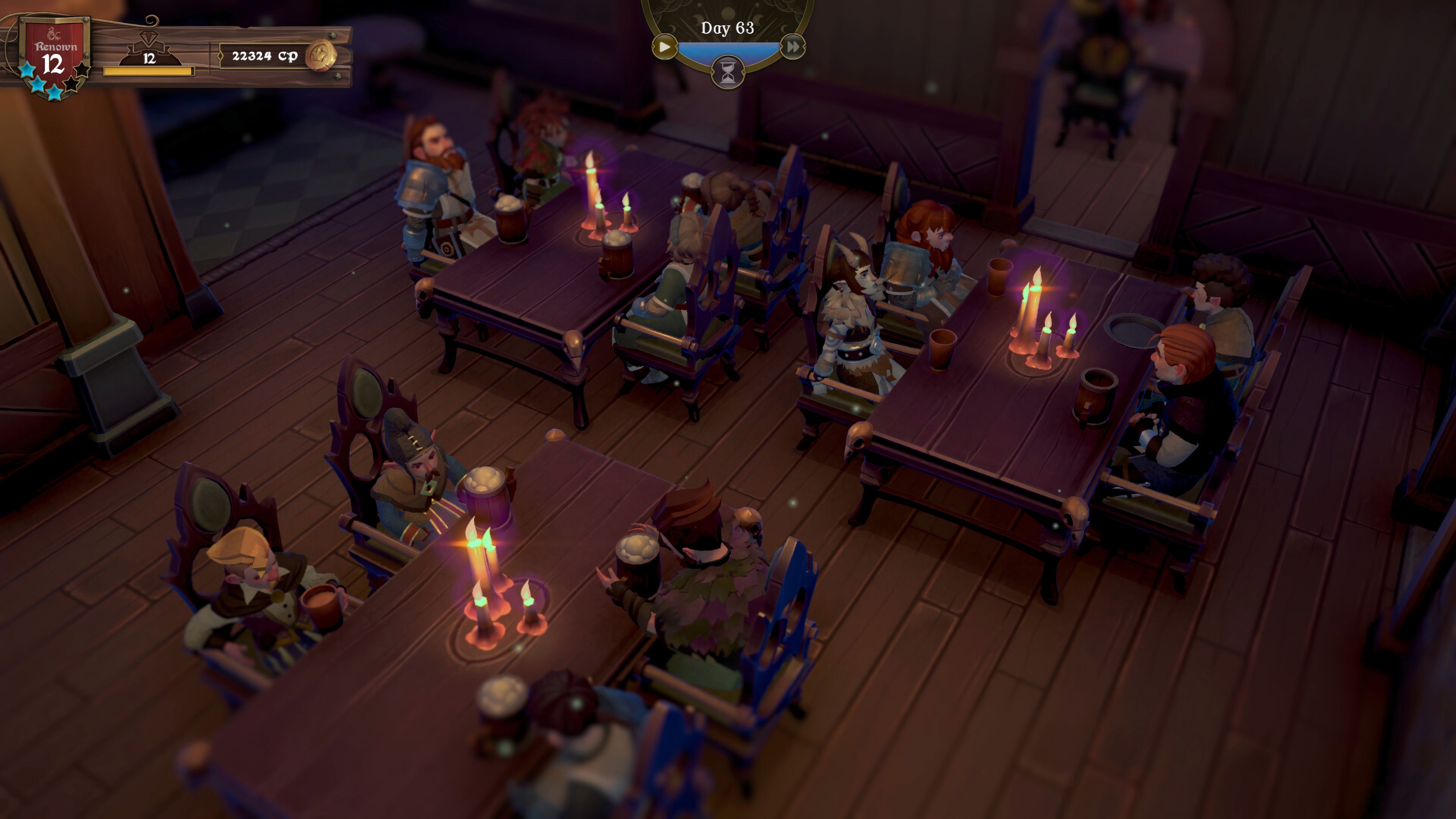 Customers sitting at tables in Dungeons and Dragons Long Rest Tavern