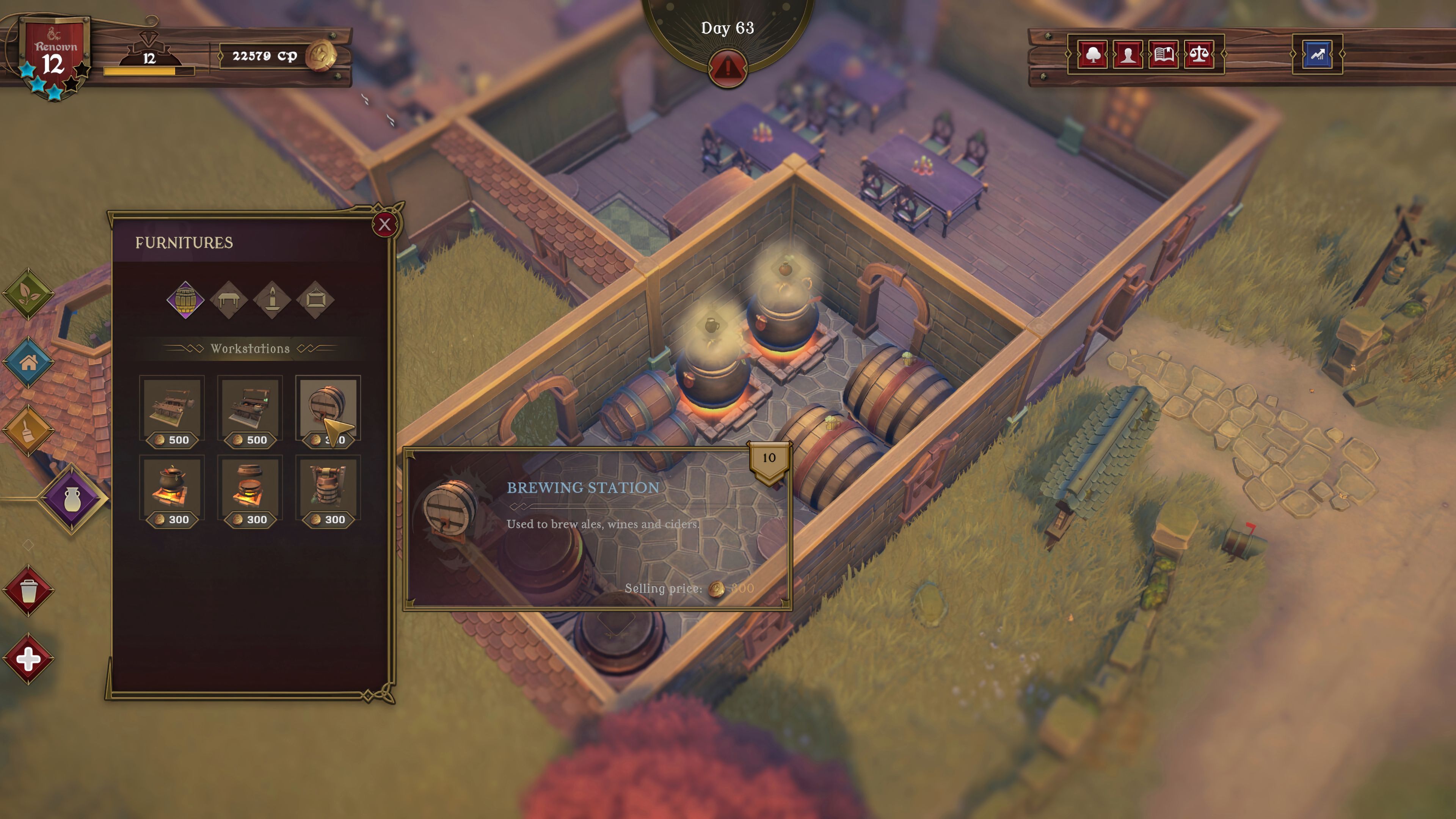 Customizing furniture in Dungeons and Dragons Long Rest Tavern