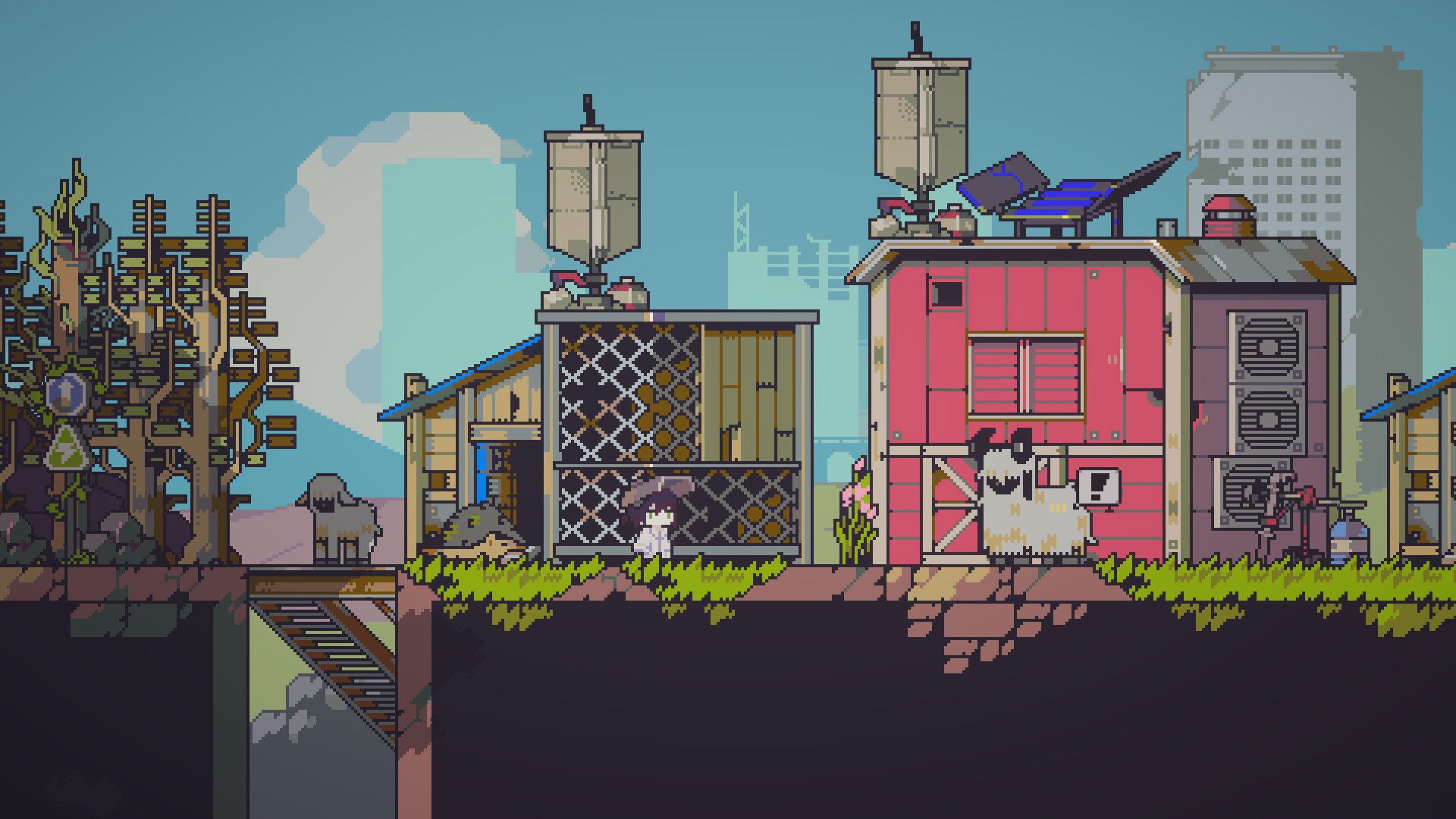 the protgonist in doloc town near a barn.