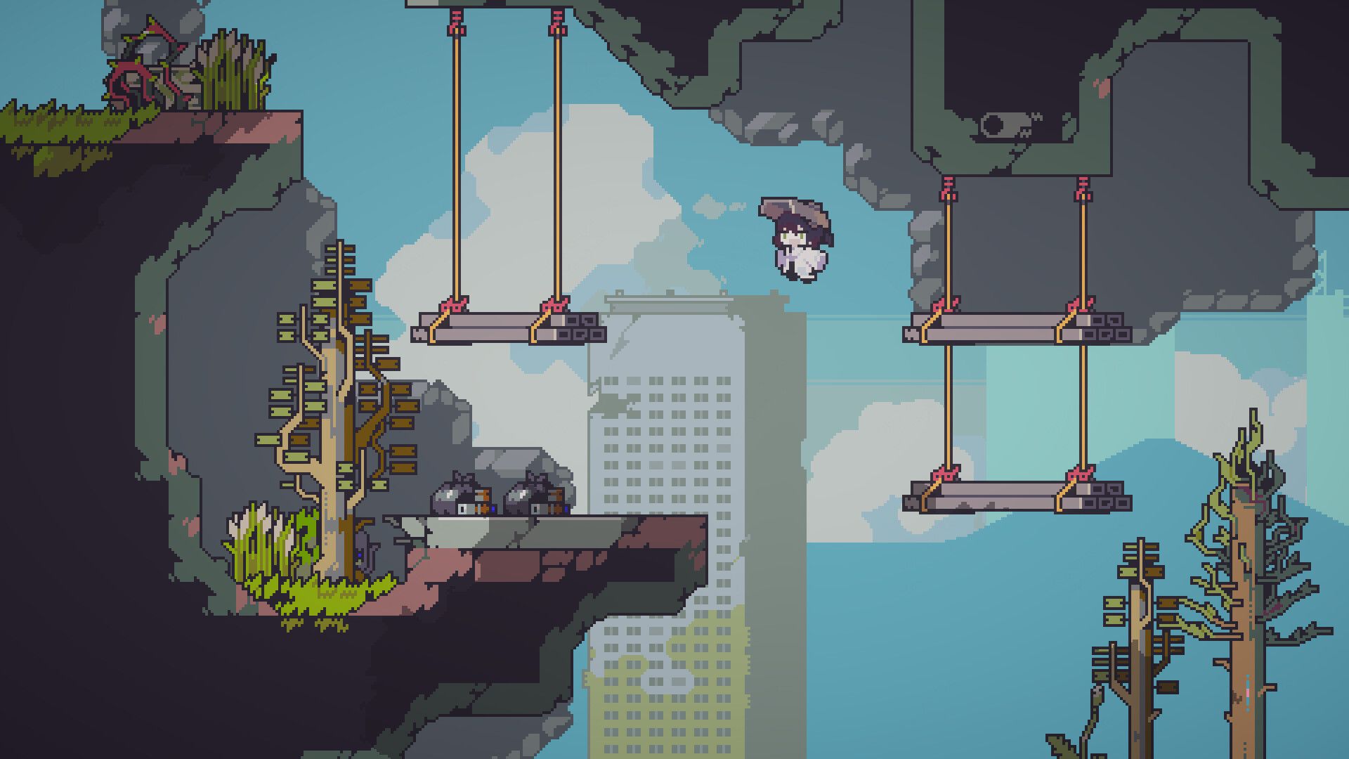the protagonist in doloc town exploring a new area.