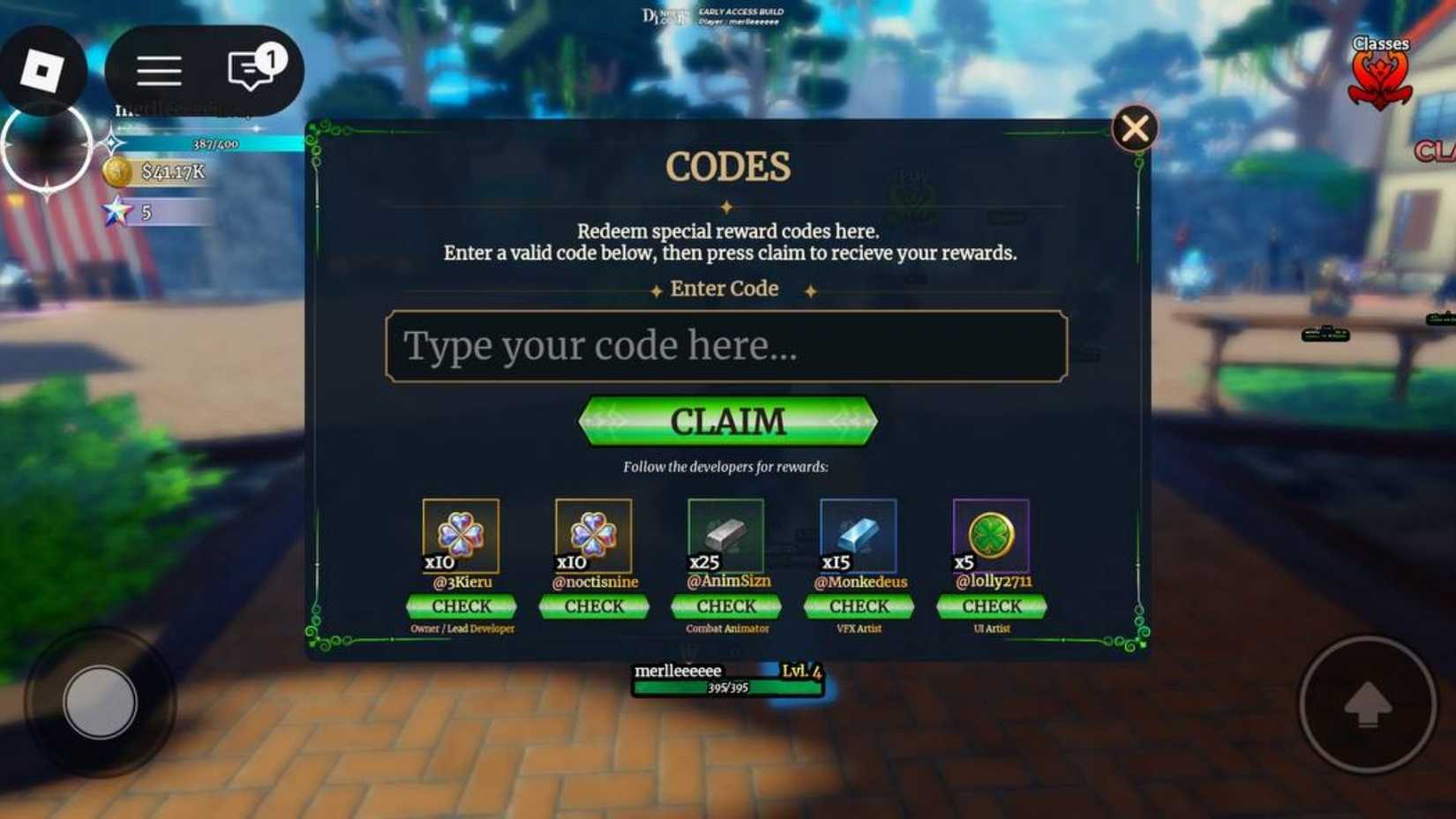 Dungeon Lootr the codes tab
