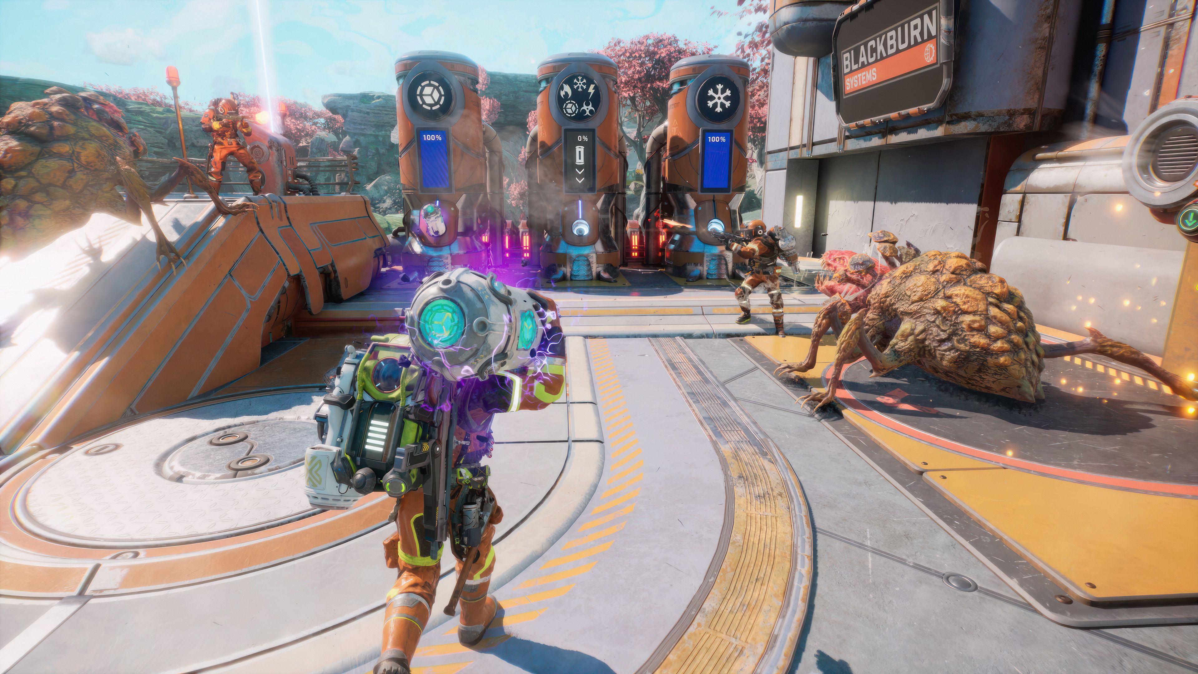 Exterminauts Screenshot showing co-oop gameplay