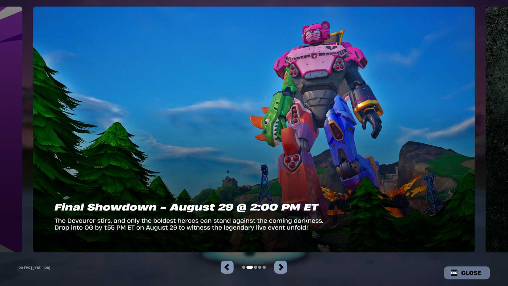 Fortnite OG Final Showdown Event Start Times (Monster vs Mecha Team Leader) - 3