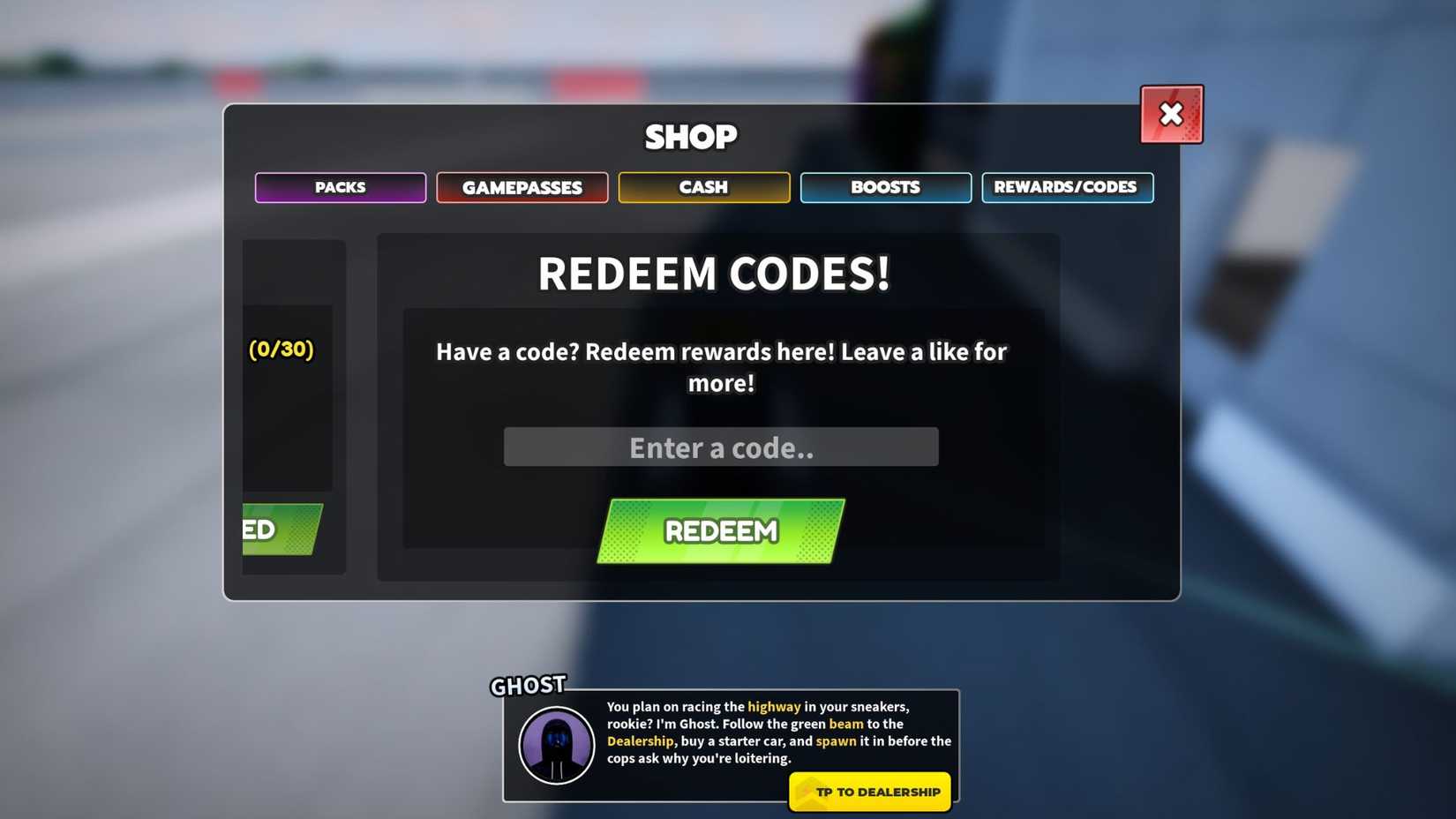 Ghost Driver the codes tab