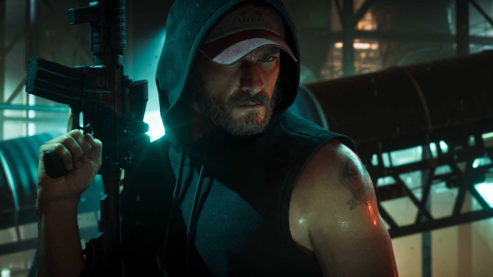 jason wearing a hoodie and holding a rifle in gta 6's new official screenshot.