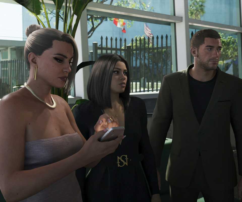Jason and Lucia in professional attire in GTA 6