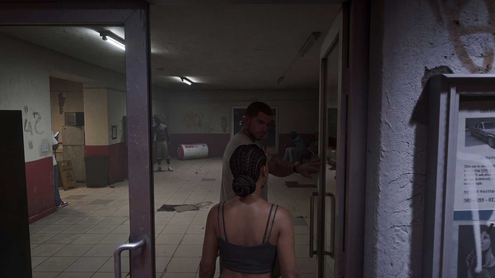 Jason holding open the door for Lucia in GTA 6