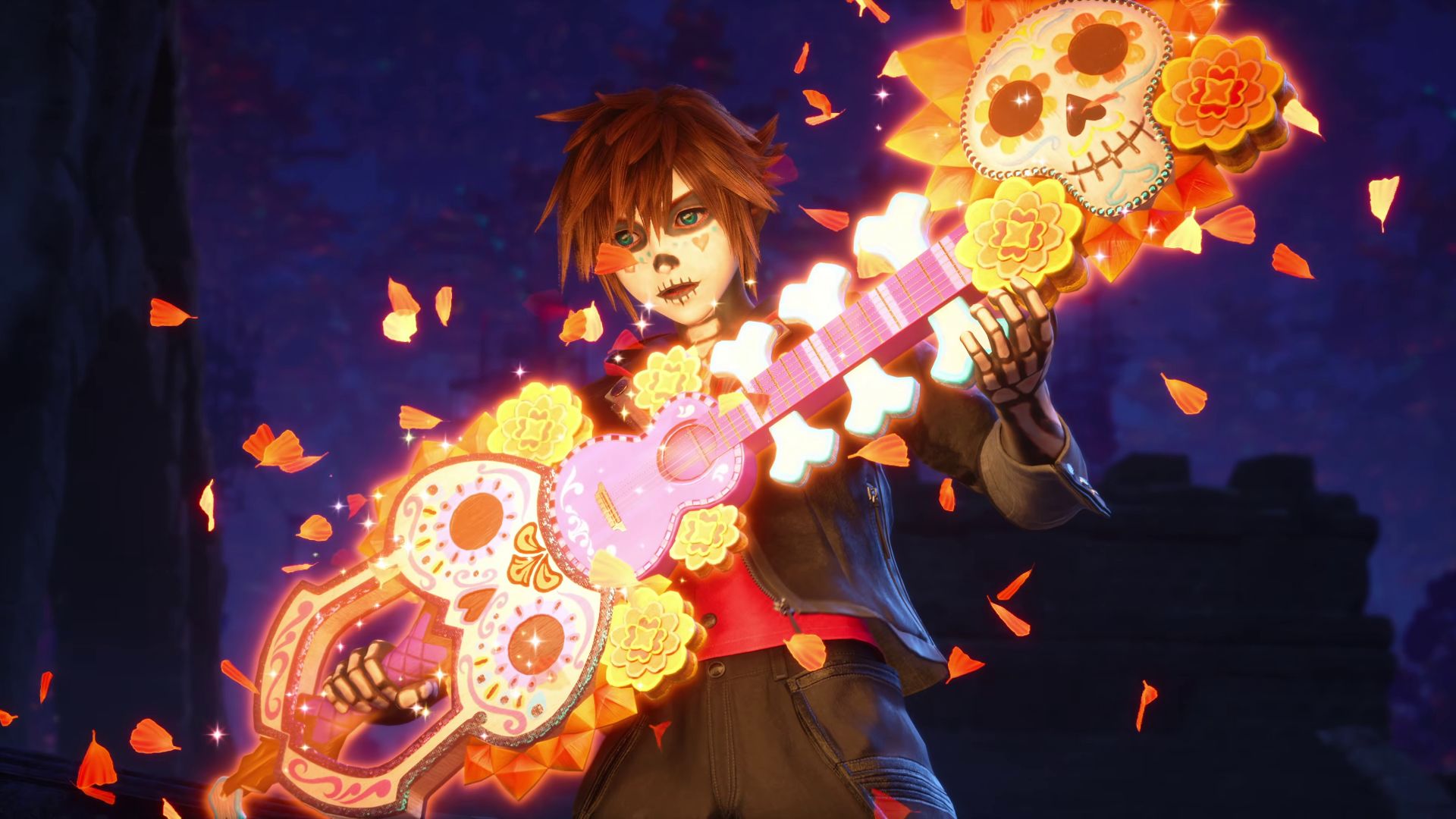 وێنەی ترەیلەری فیلمی Kingdom Hearts 4 Coco لە فیلمی Sora بە keyblade ی Coco