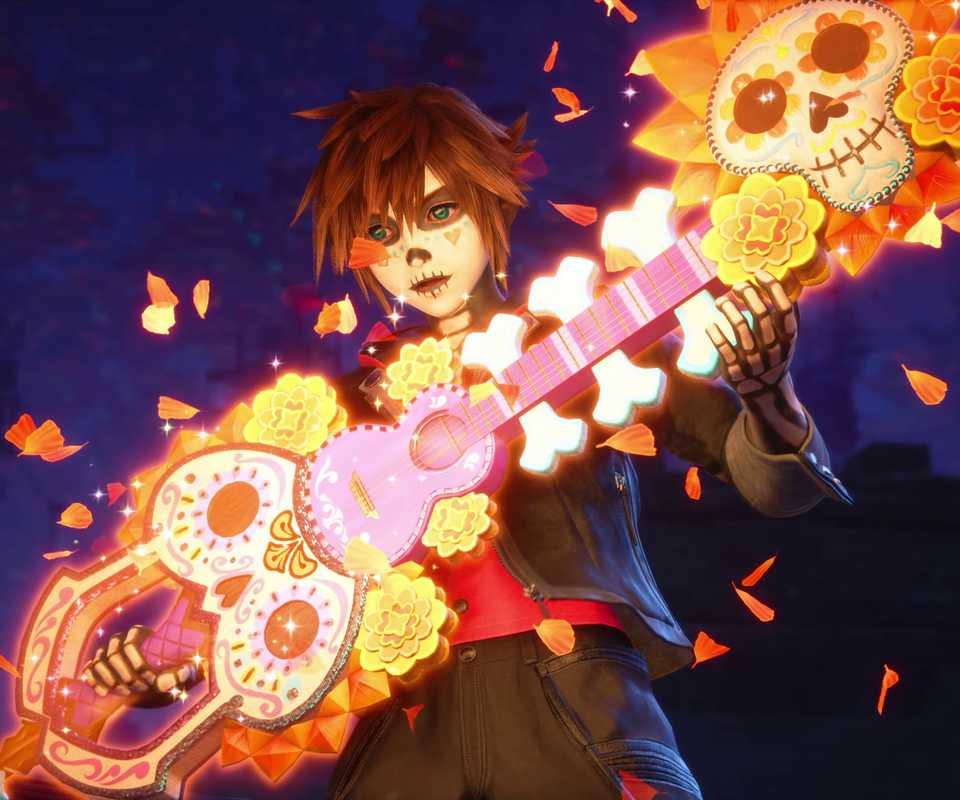 Kingdom Hearts 4 Coco trailer screenshot of Sora with a Coco keyblade