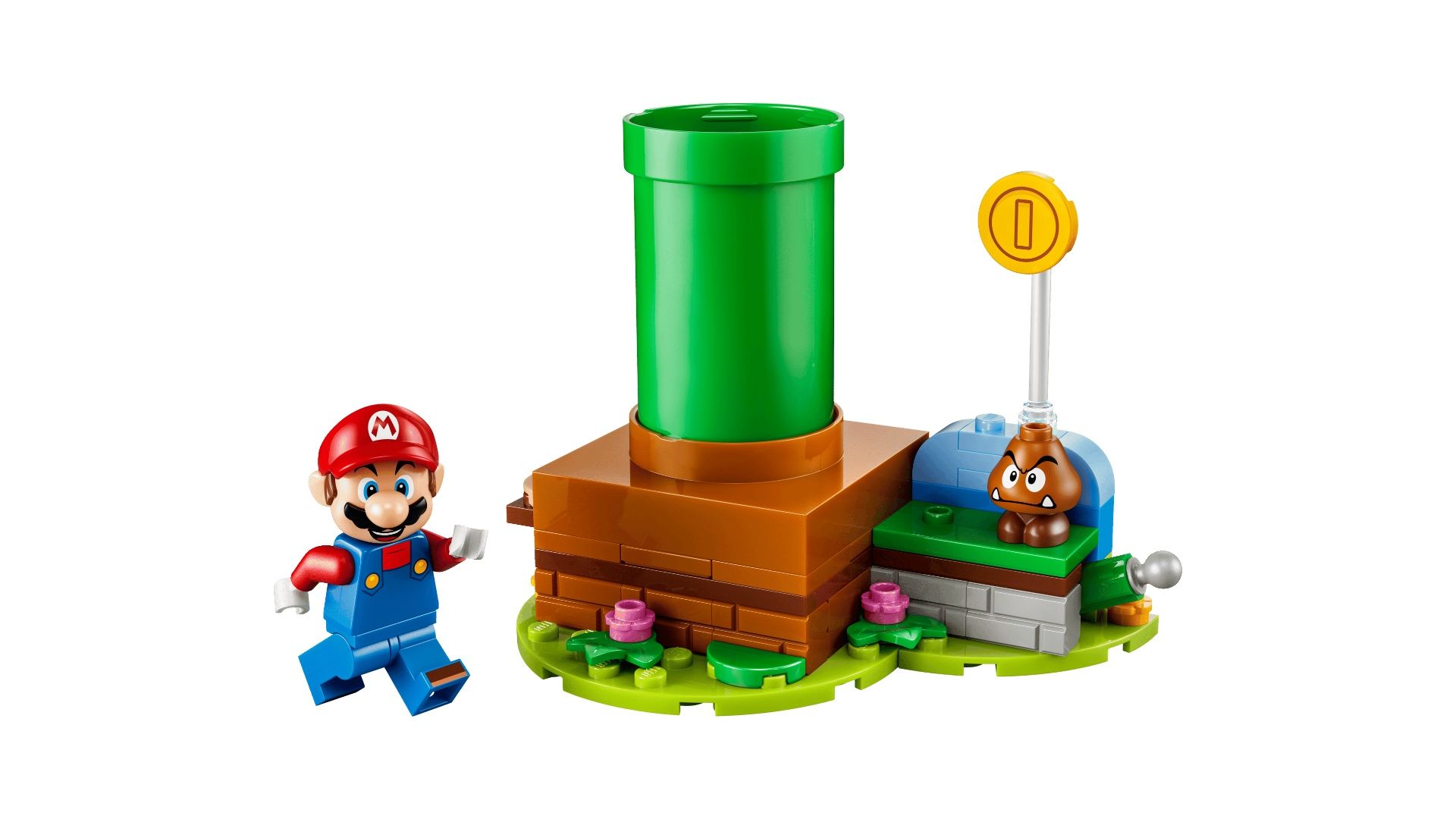 LEGO Mario and Goomba with a Warp Pipe
