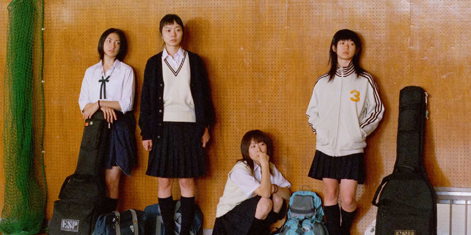 A still of the four female characters in Linda Linda Linda