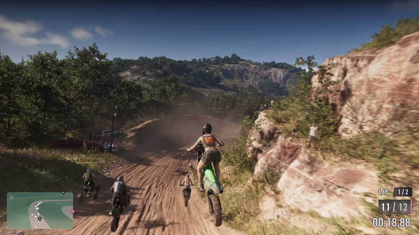 Lucia in a motorcycle race in GTA 6