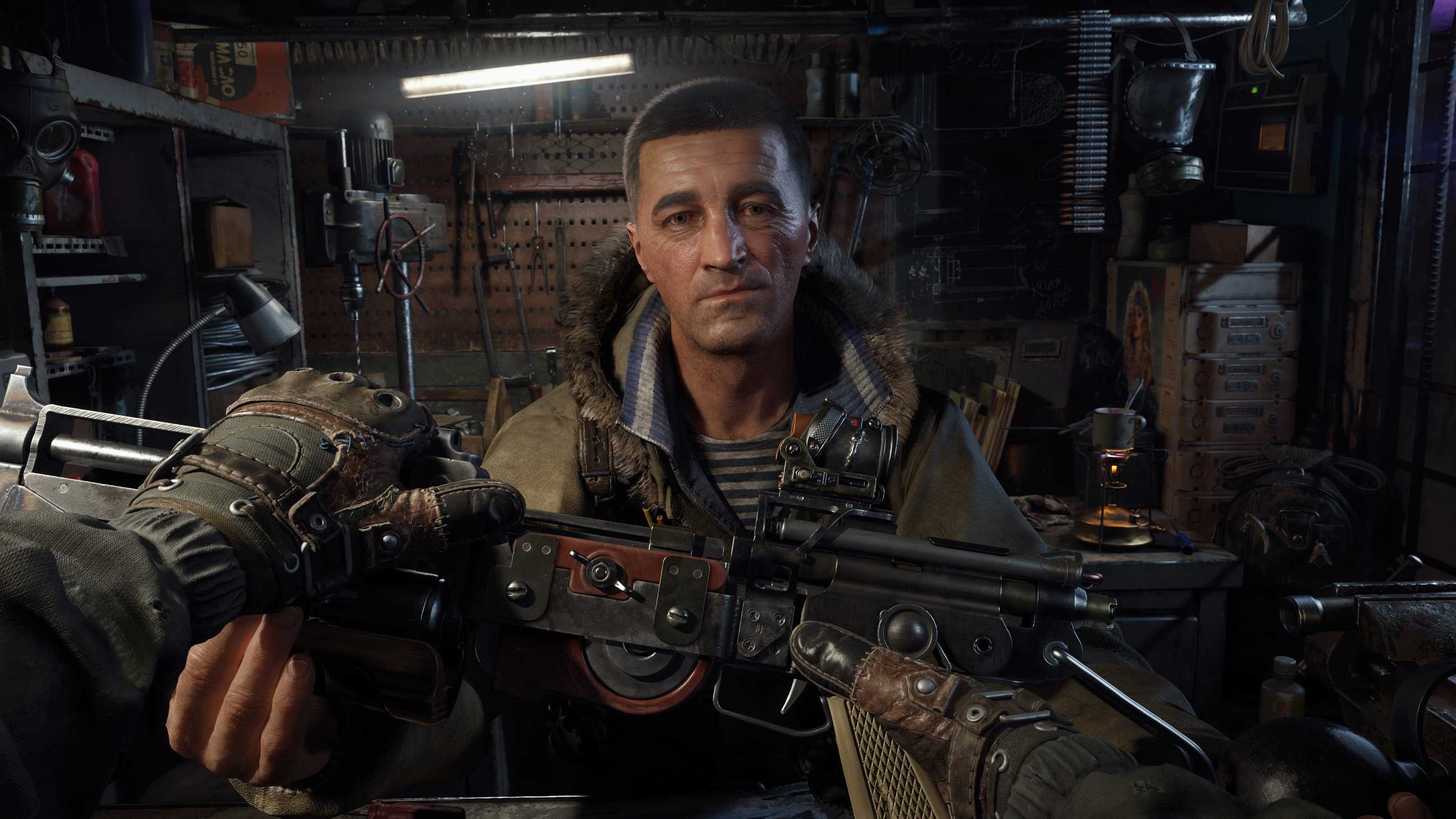 Metro 2039 Armorer giving a weapon to the player