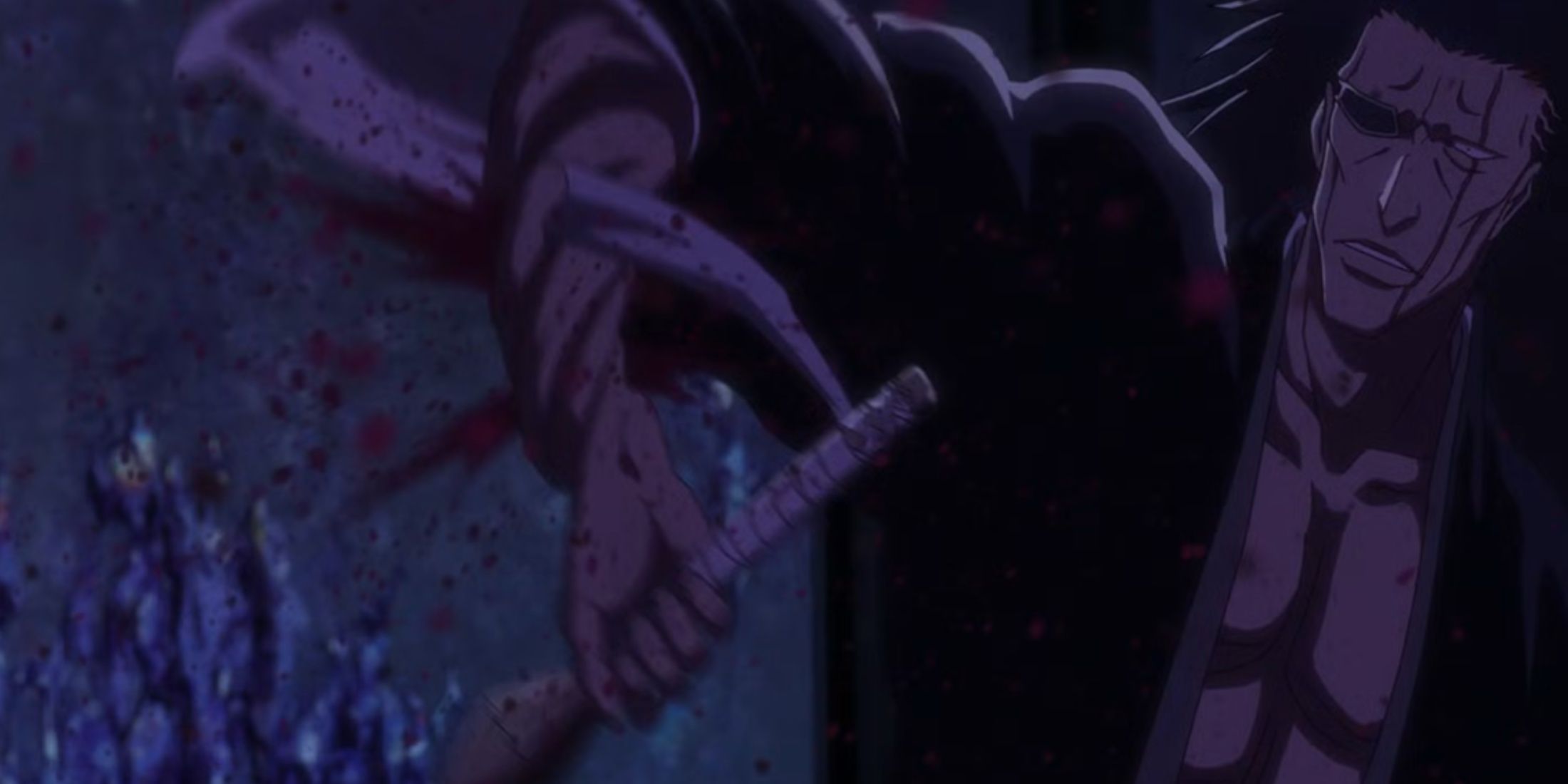 Kenpachi Zaraki's arm is destroyed by Pernida's Schrift in Bleach; The Thousand-Year Blood War.