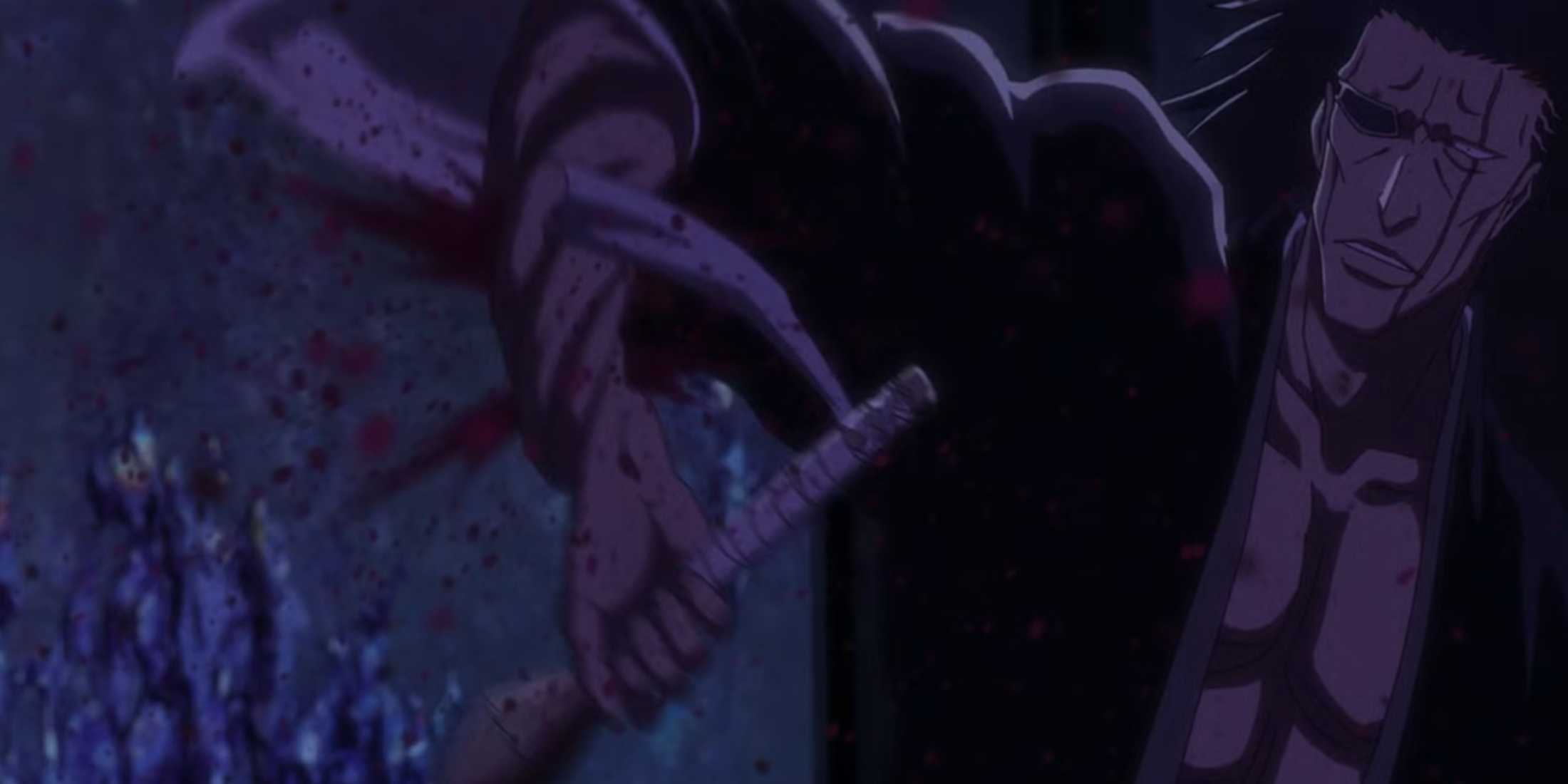 Kenpachi Zaraki's arm is destroyed by Pernida's Schrift in Bleach; The Thousand-Year Blood War.