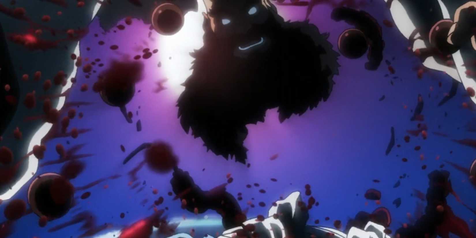 Ichibe's body is blown apart by Yhwach in Bleach: The Thousand-Year Blood War.