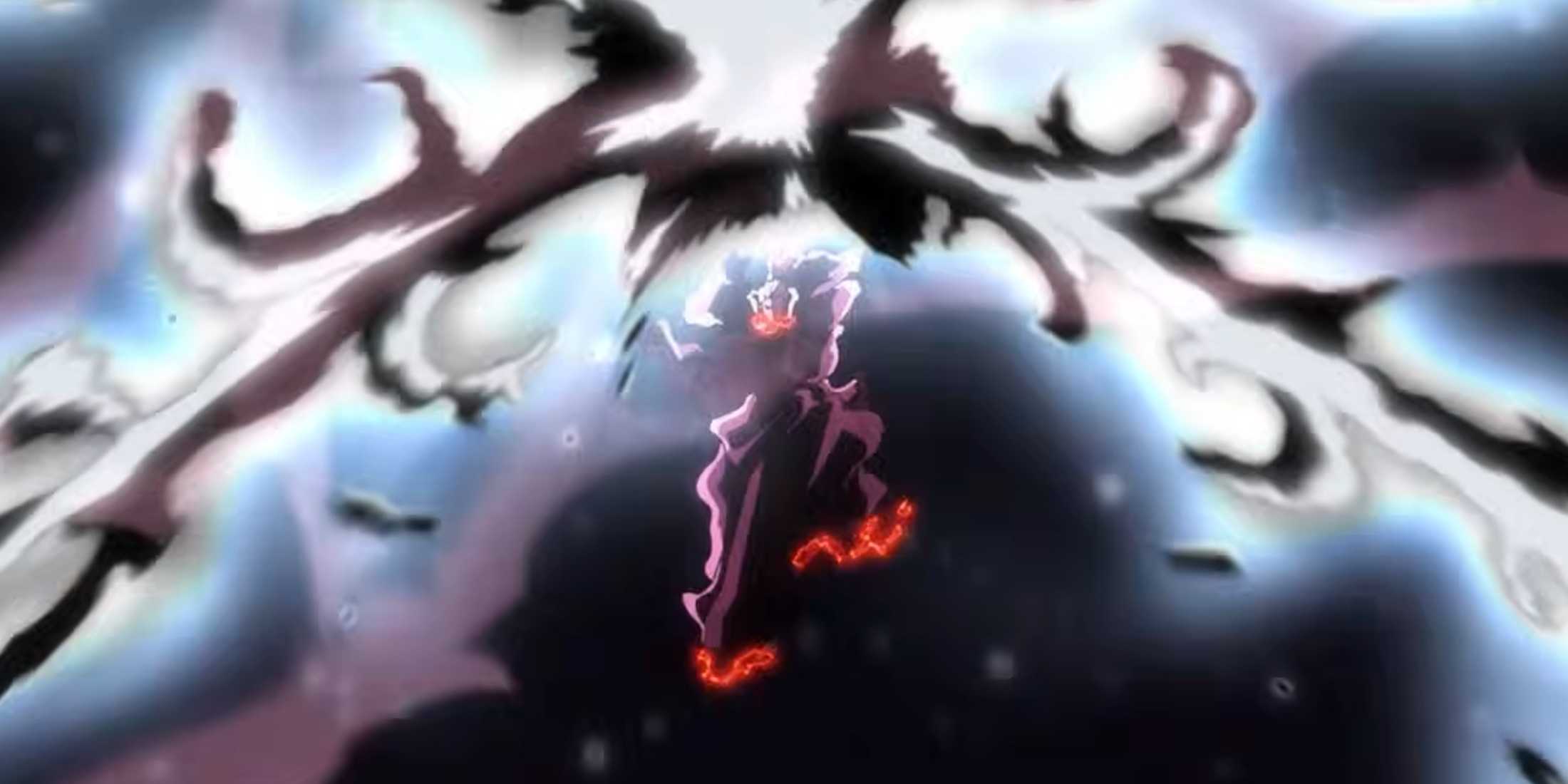 Blood Chains Ichigo uses Getsuga Tensho against Yhwach in Bleach: The Thousand-Year Blood War