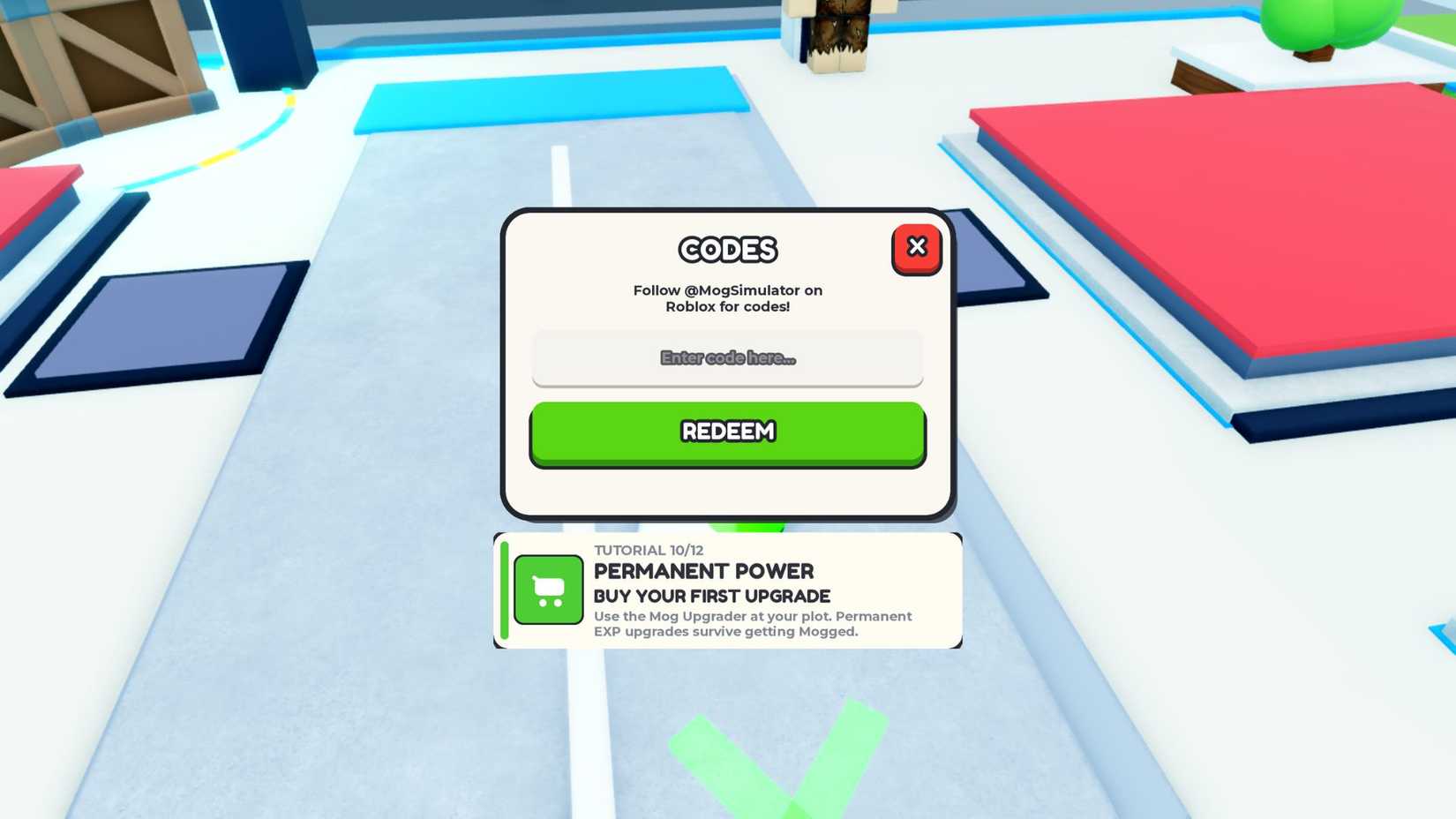 Mog or Die the codes tab