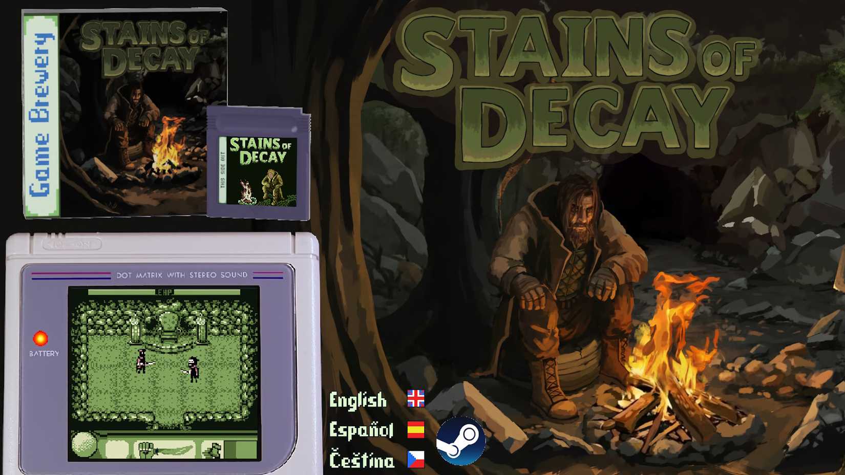 The reveal visual for Game Boy game Stains of Decay