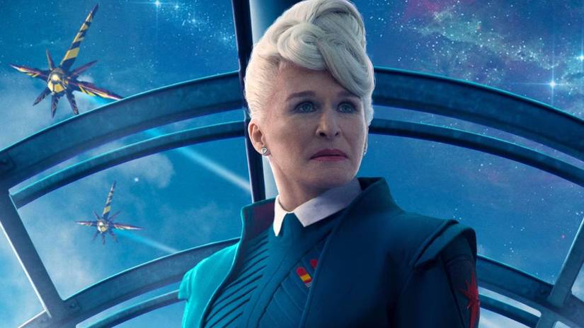 Cropped poster of Glenn Close as Nova Prime in Guardians of the Galaxy