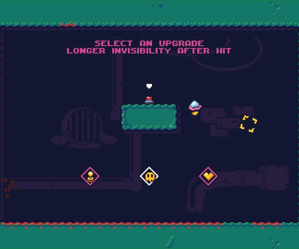 the powerup selection menu in ogre chambers dx.