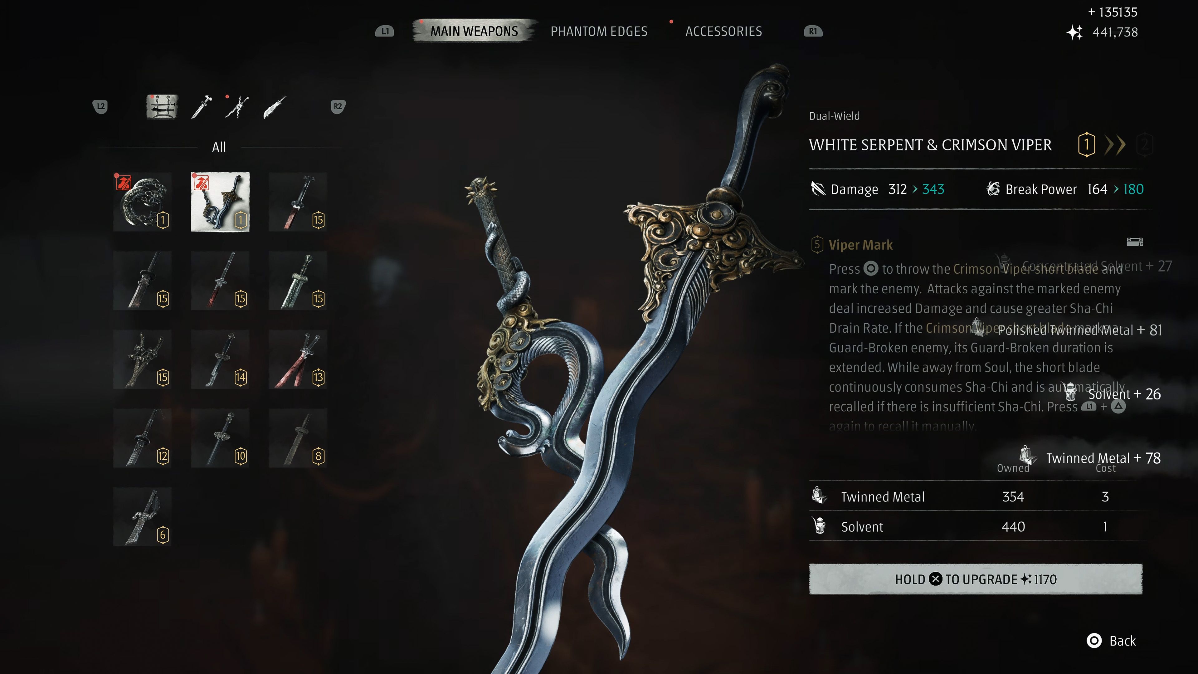 White Serpent and Crimson Viper weapons in Phantom Blade Zero