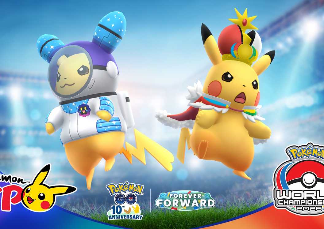 The key visual for Pokemon GO's Pokemon XP and Pokemon World Championships 2026 Events