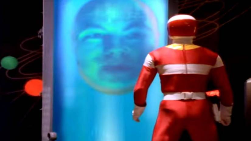 Andros stands in front of Zordon's energy tube in the Power Rangers in Space finale
