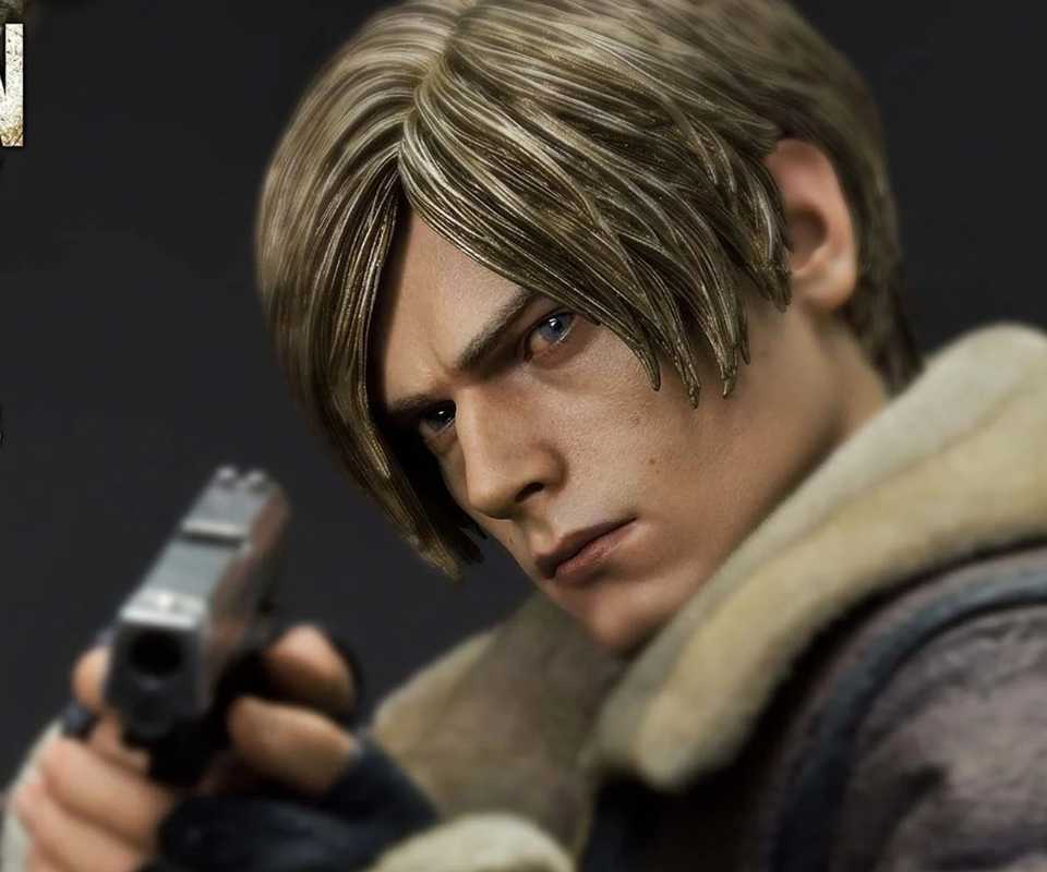 leon s. kennedy close-up, resident evil 4 remake diorama.