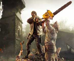 re4 remake leon diorama promotional image.