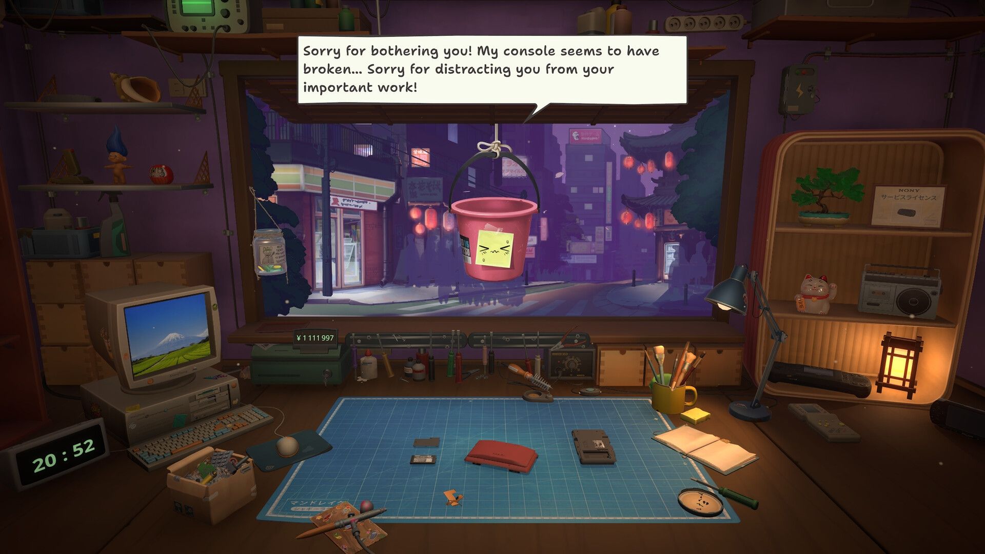 a npc interaction in restory chill electronics repair.