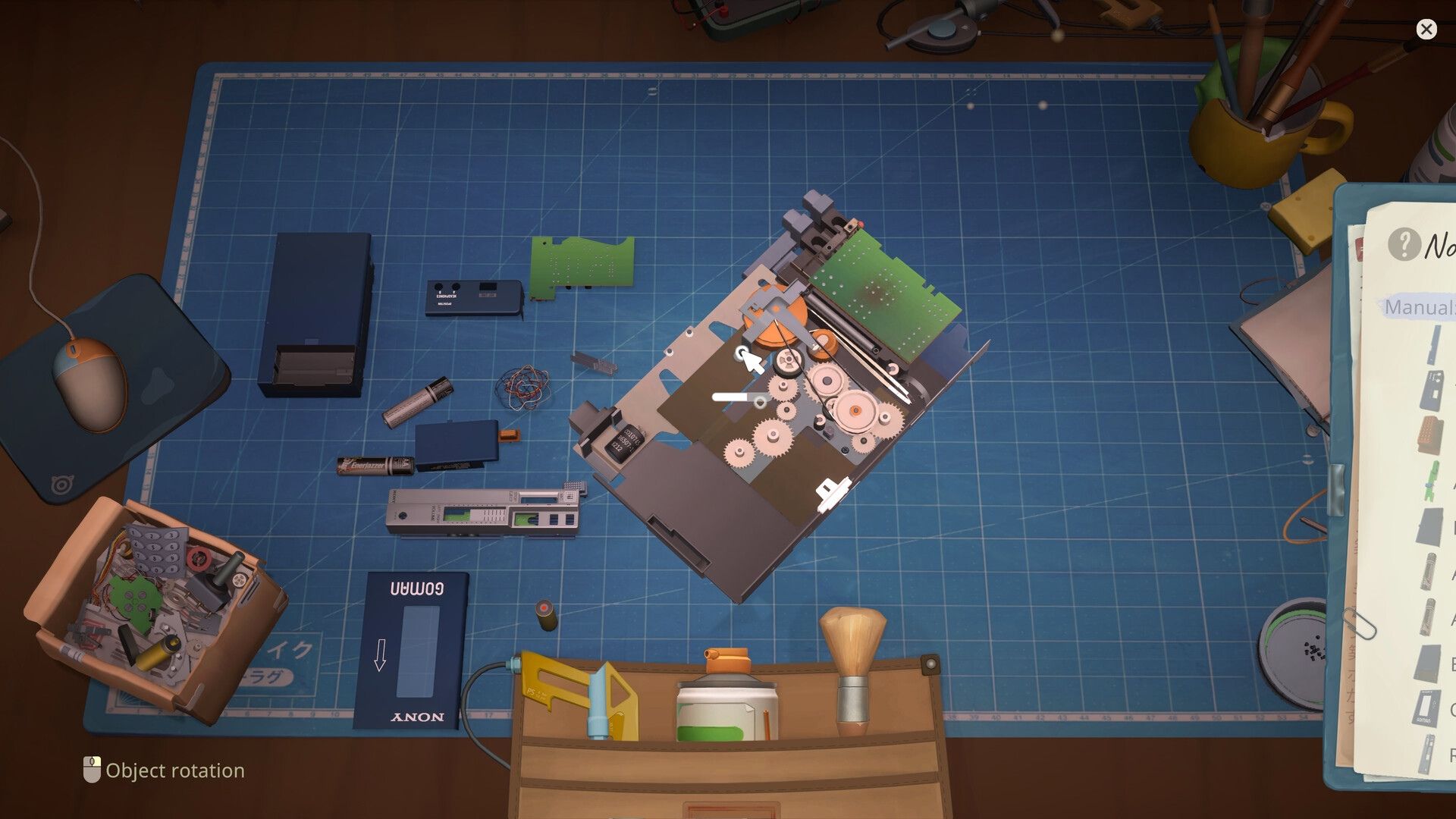 a cassette player taken apart in restory chill electronics repair.