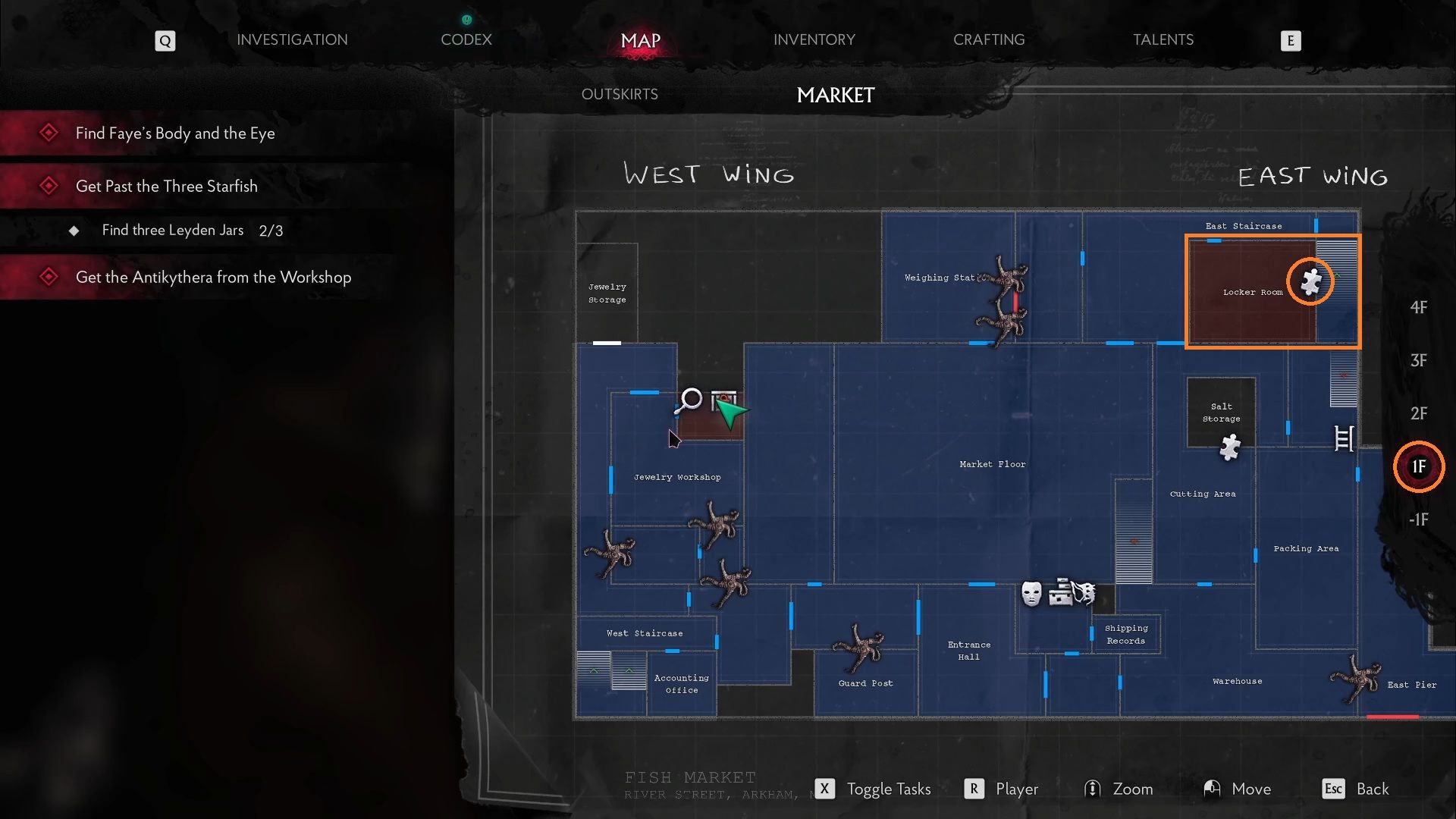 Safe Location in Locker Room - The Sinking City 2