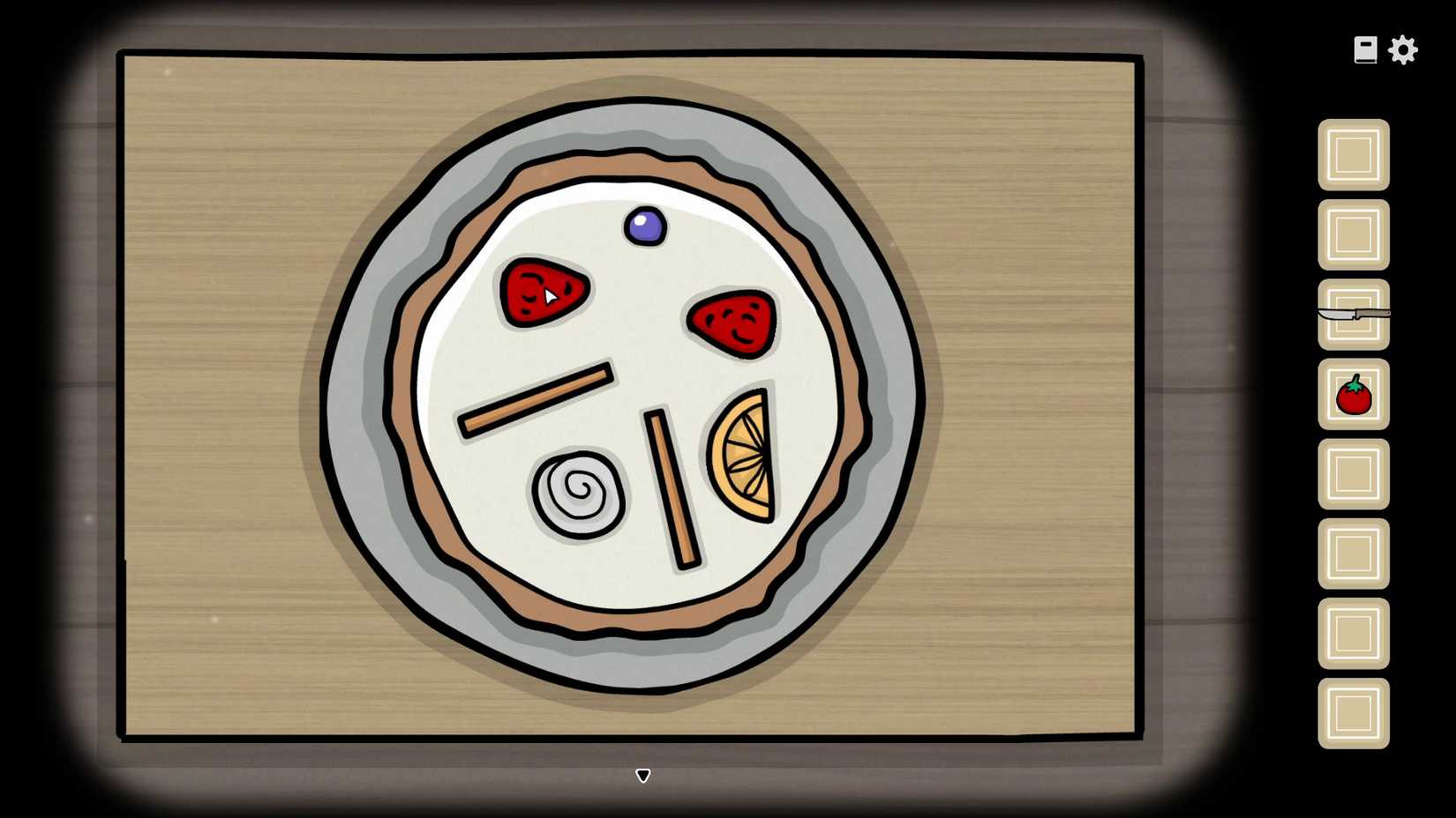 The cake puzzle solution in Servant of the Lake.