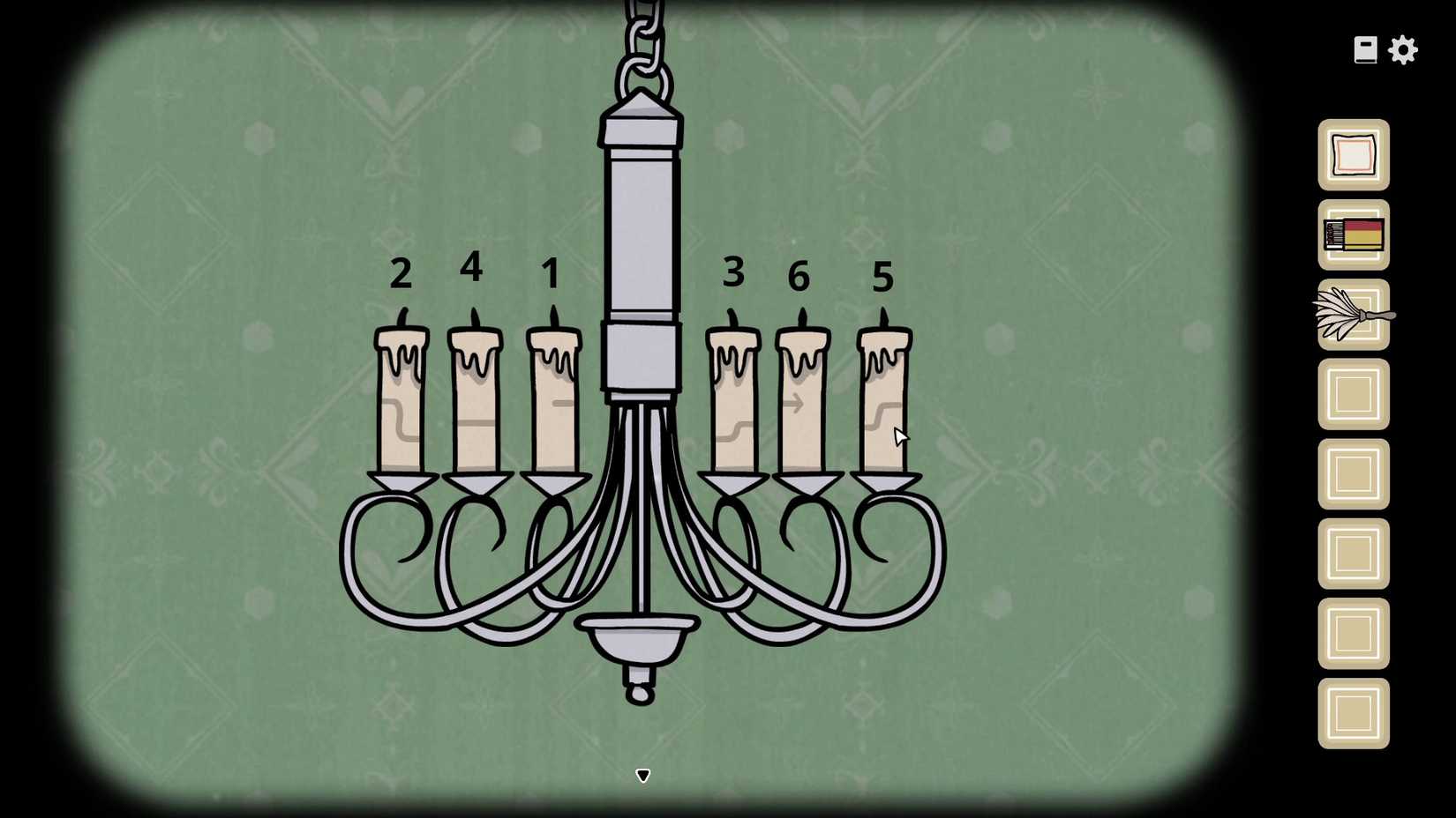 The candle puzzle solution in Servant of the Lake.