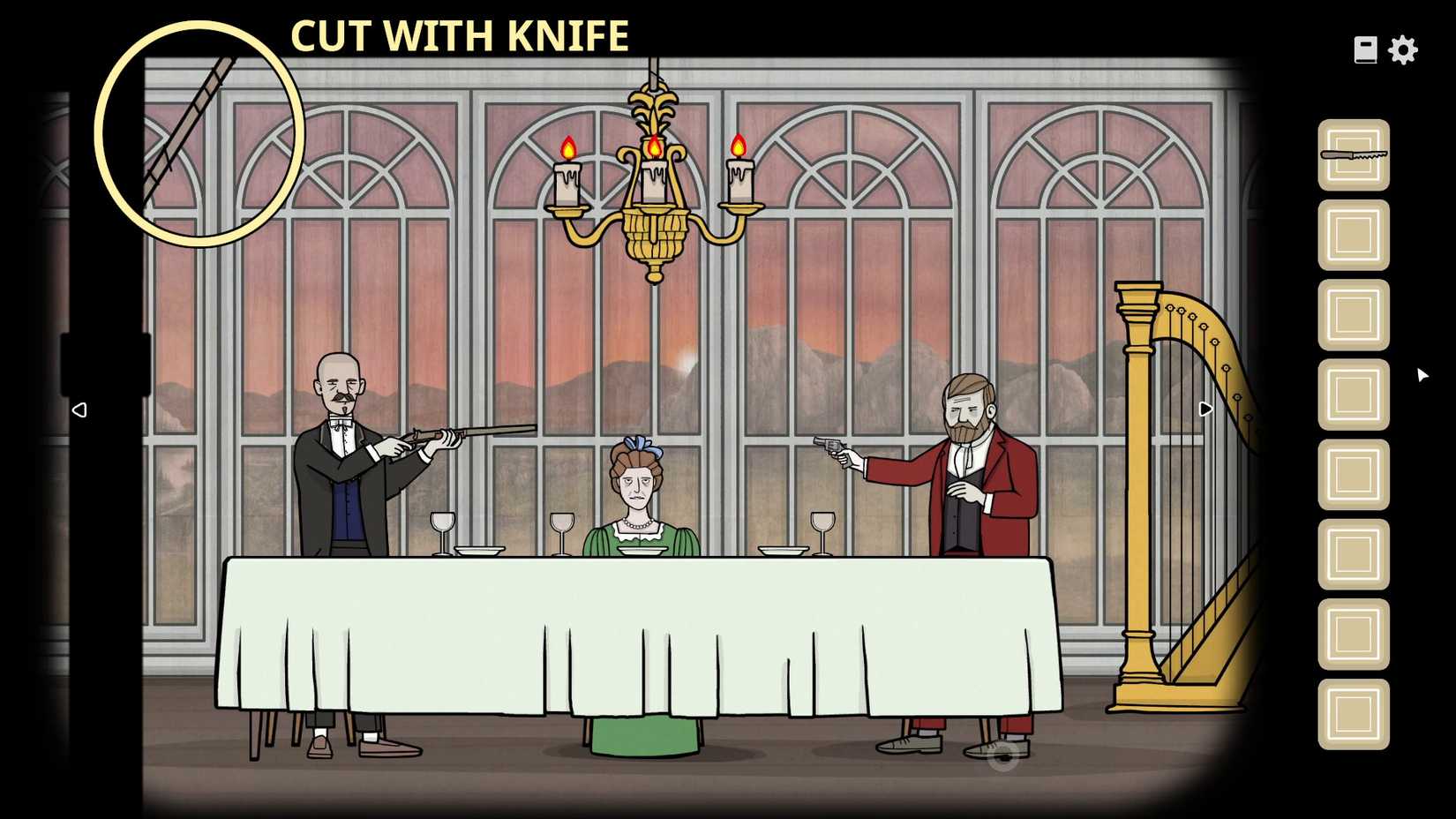 The rope you can cut in Servant of the Lake.