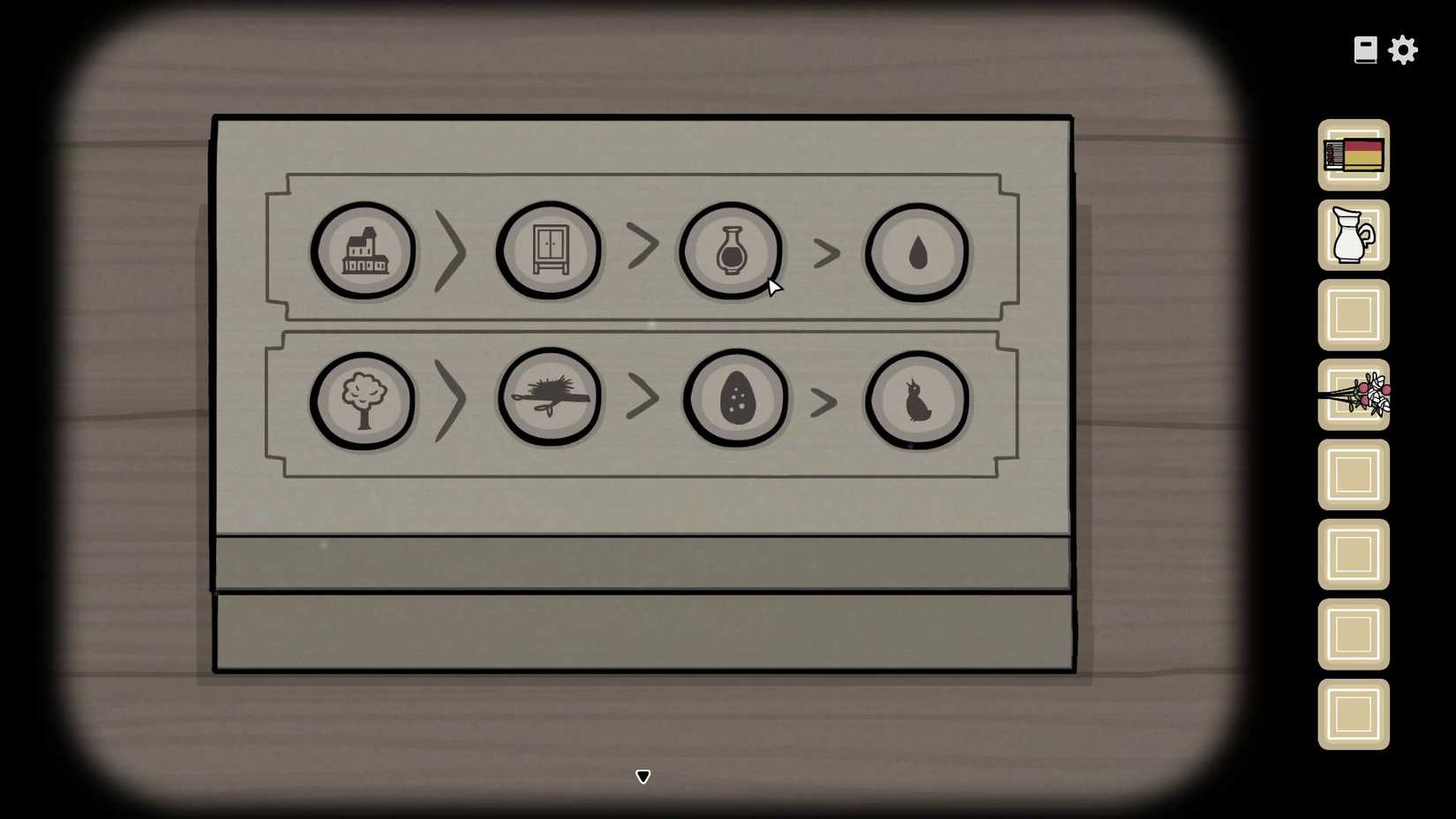 The stone tablets puzzle solution in Servant of the Lake.
