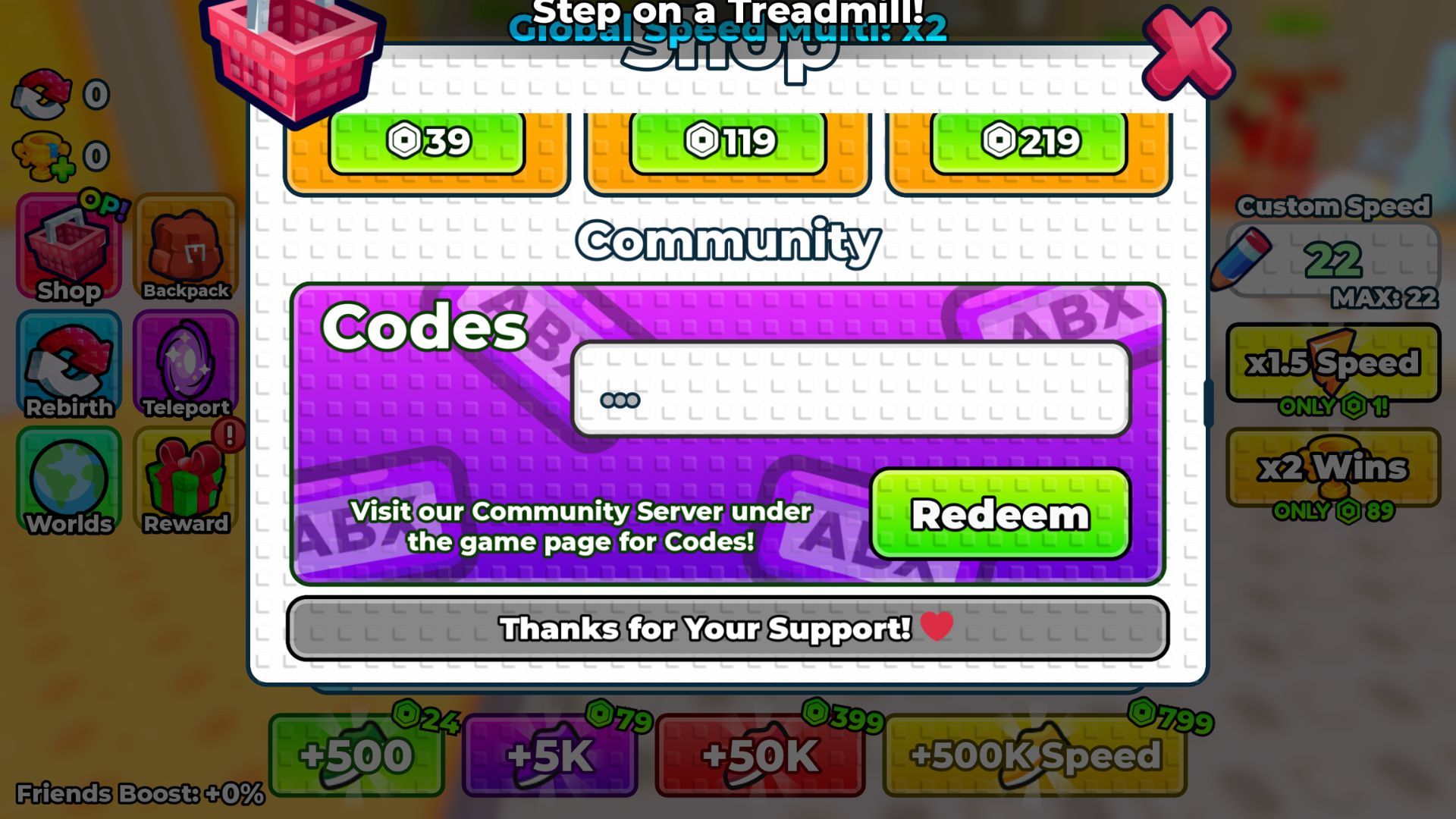 +1 Speed Monkey Escape - the codes tab