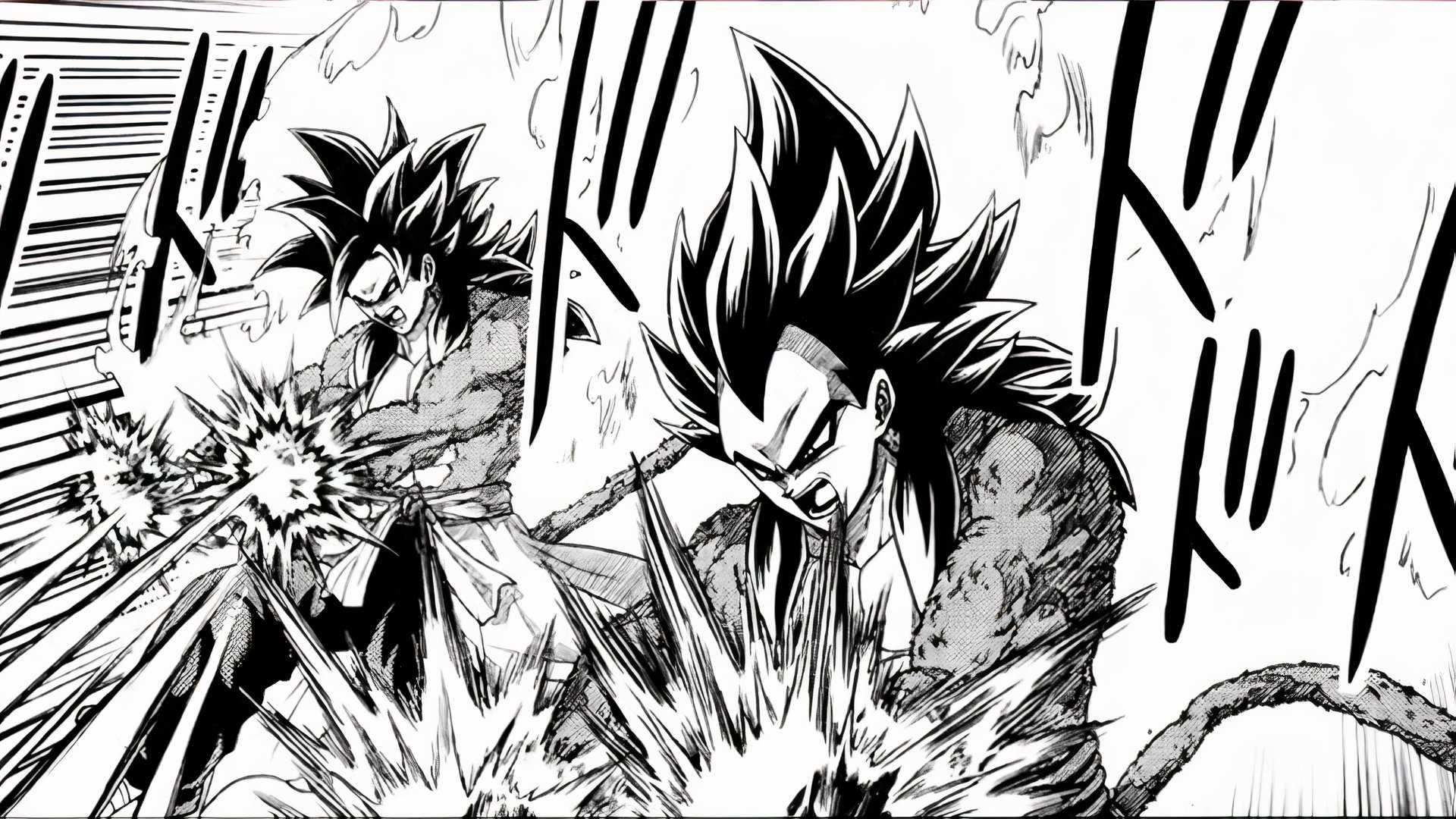 ss4 limit breaker vegeta in super dragon ball heroes manga with xeno goku
