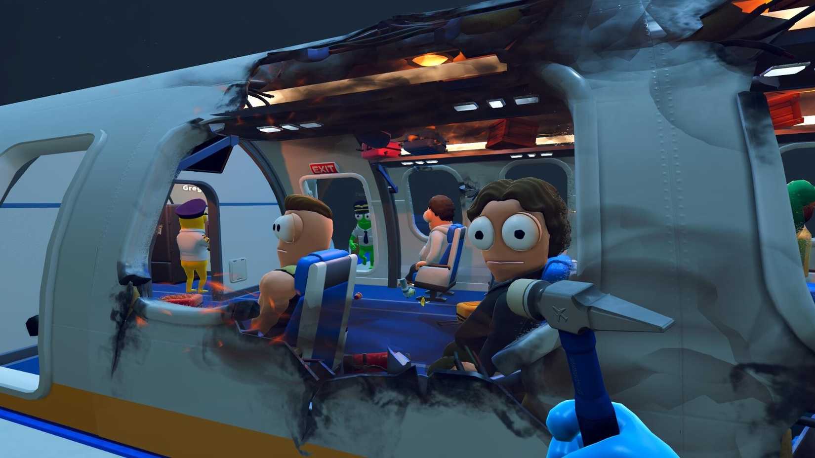 a passenger looking through a hole on the side of the airplane in dear passengers.