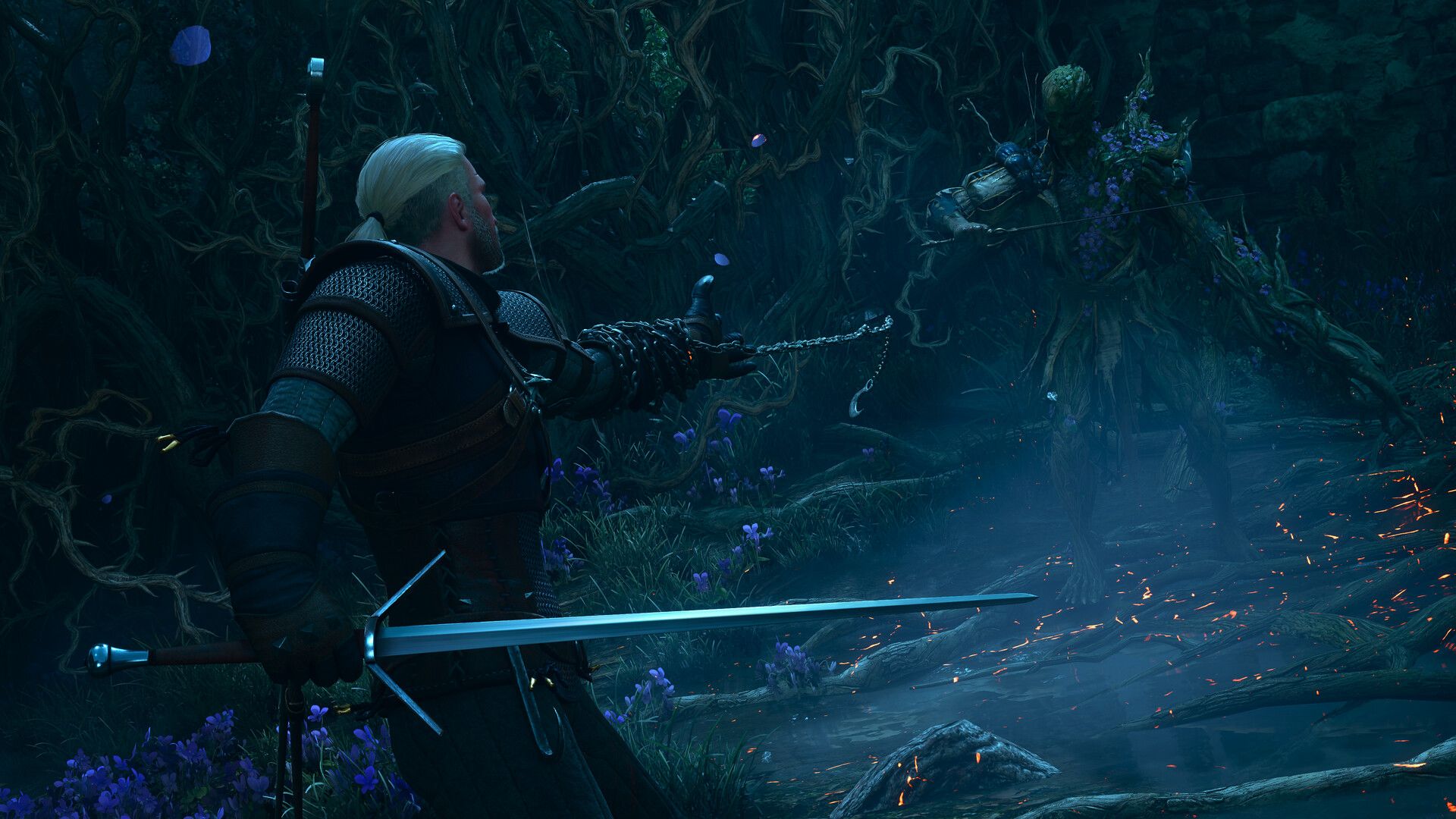 The witcher 3 songs of the past geralt fighting