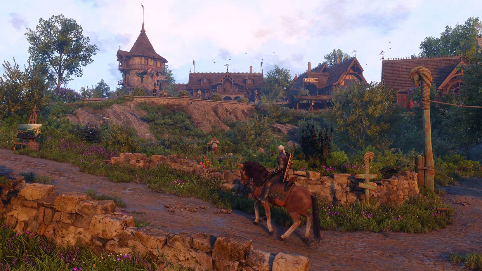 The witcher 3 songs of the past geralt riding a horse