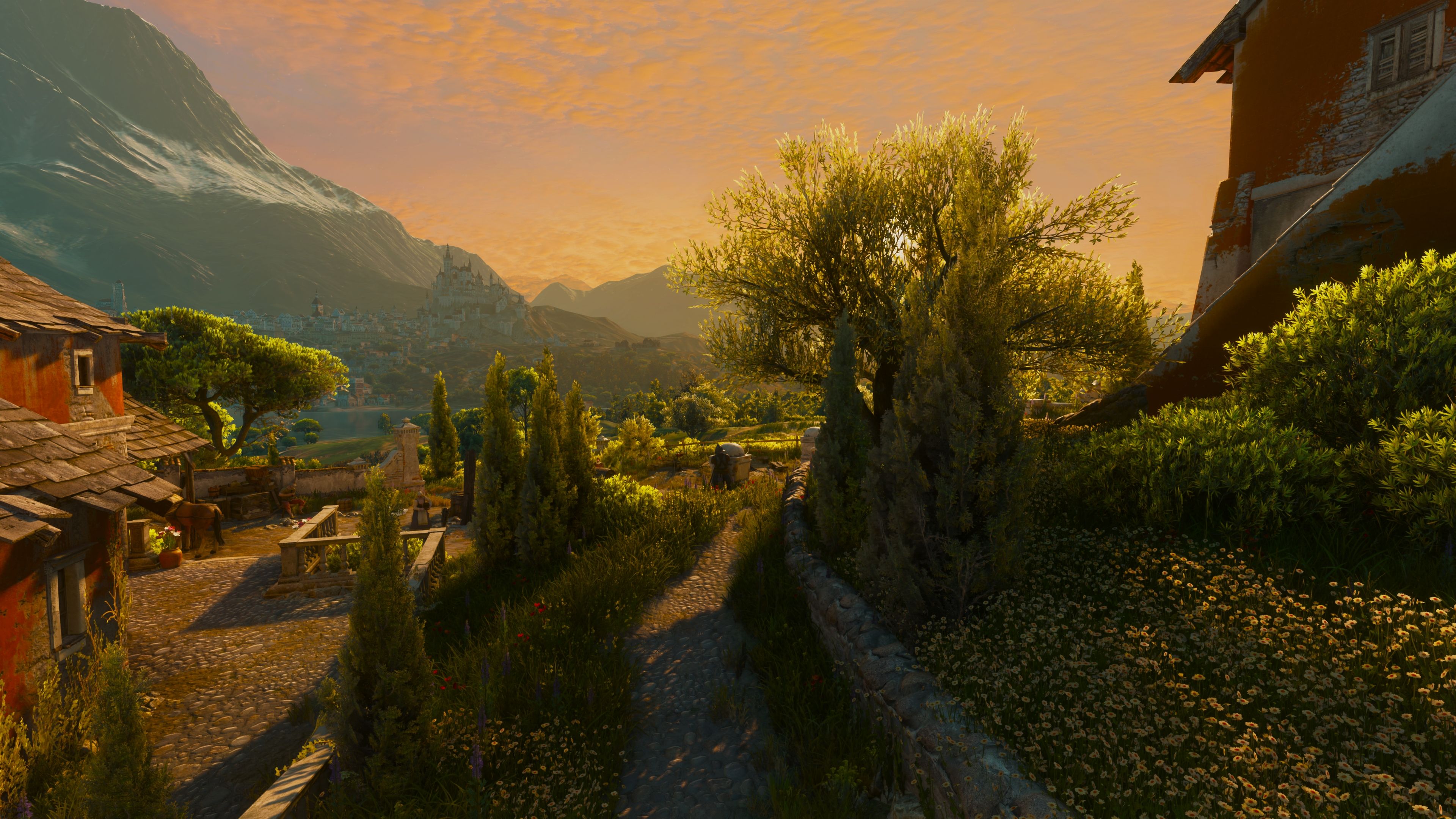 Sun setting in The Witcher 3 Wild Hunt Remastered